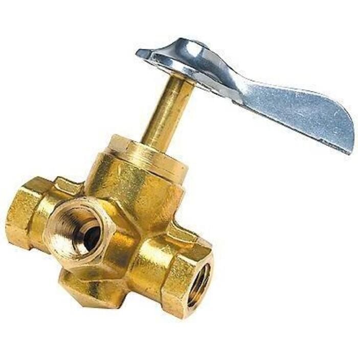 Seachoice 50-20761 Brass Three Way Fuel Line Valve