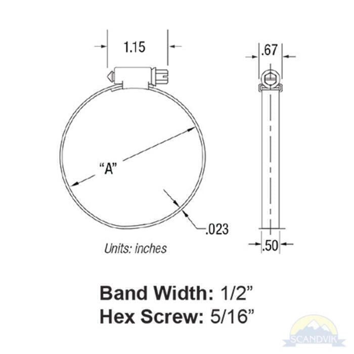 Scandvik 50035 Breeze Power-Seal Perforated Hose Clamp, #20, 10/box