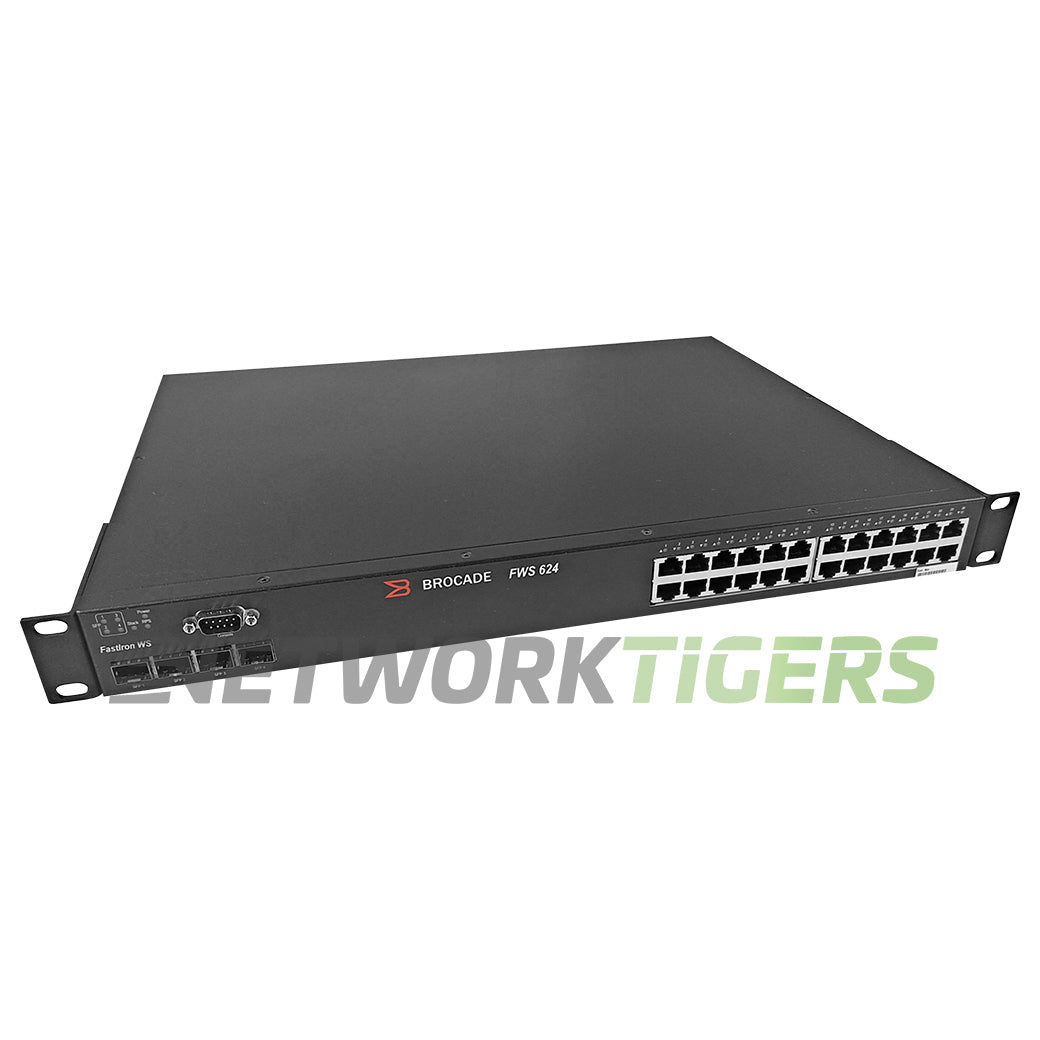 NEW Brocade FWS624 FastIron WS 24x Fast Ethernet RJ45 4x 1 Gigabit SFP Switch