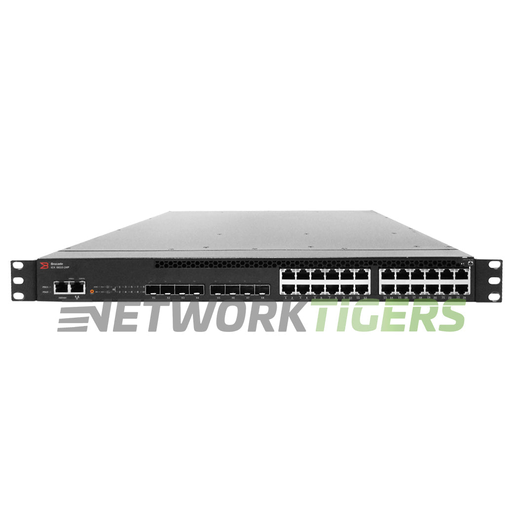 NEW Brocade ICX6610-24P-I 24x 1GB PoE RJ45 8x 1GB SFP B-F Airflow (Base) Switch