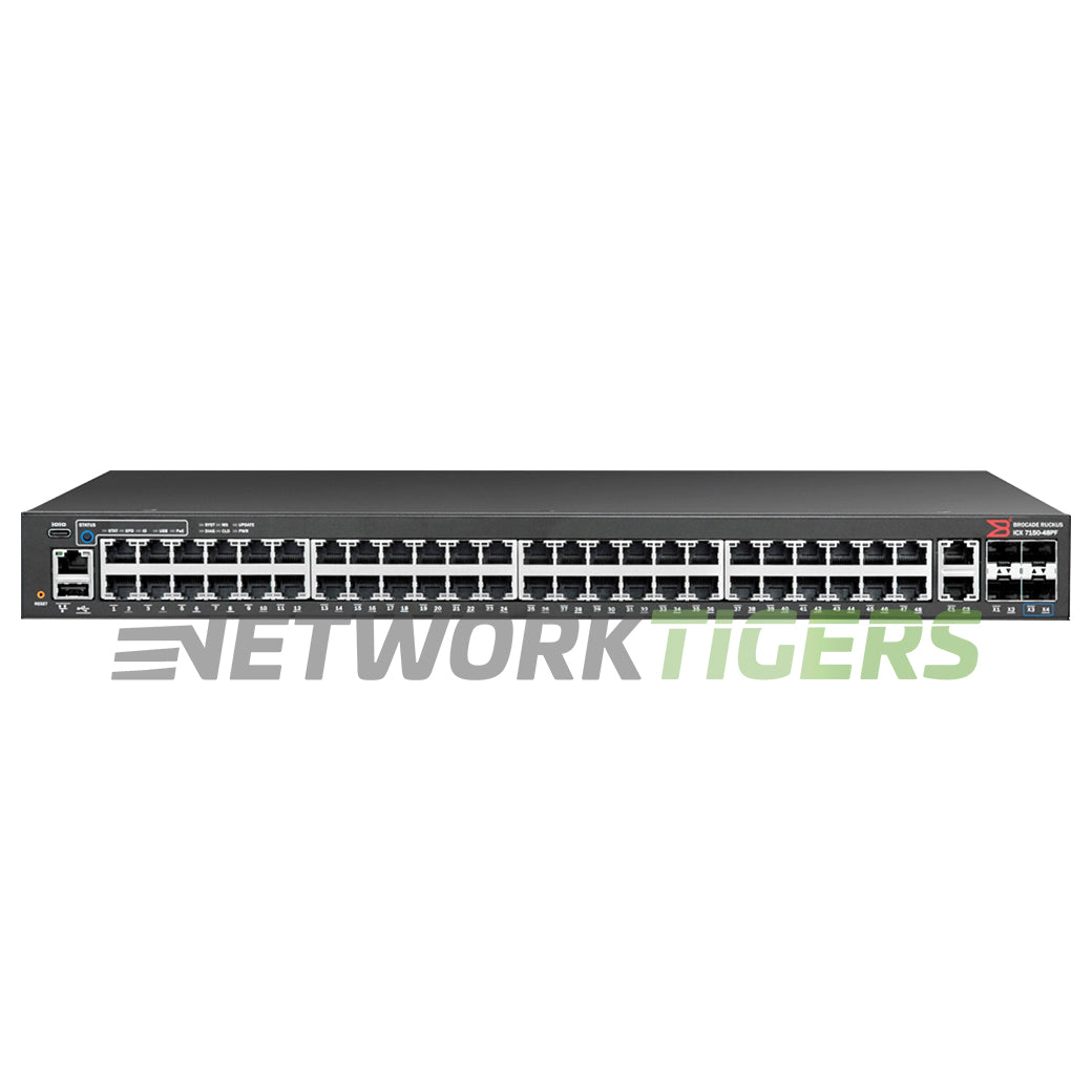 NEW Ruckus ICX7150-48PF-4X1G Brocade 48x 1GB PoE+ RJ45 4x 1GB SFP Switch