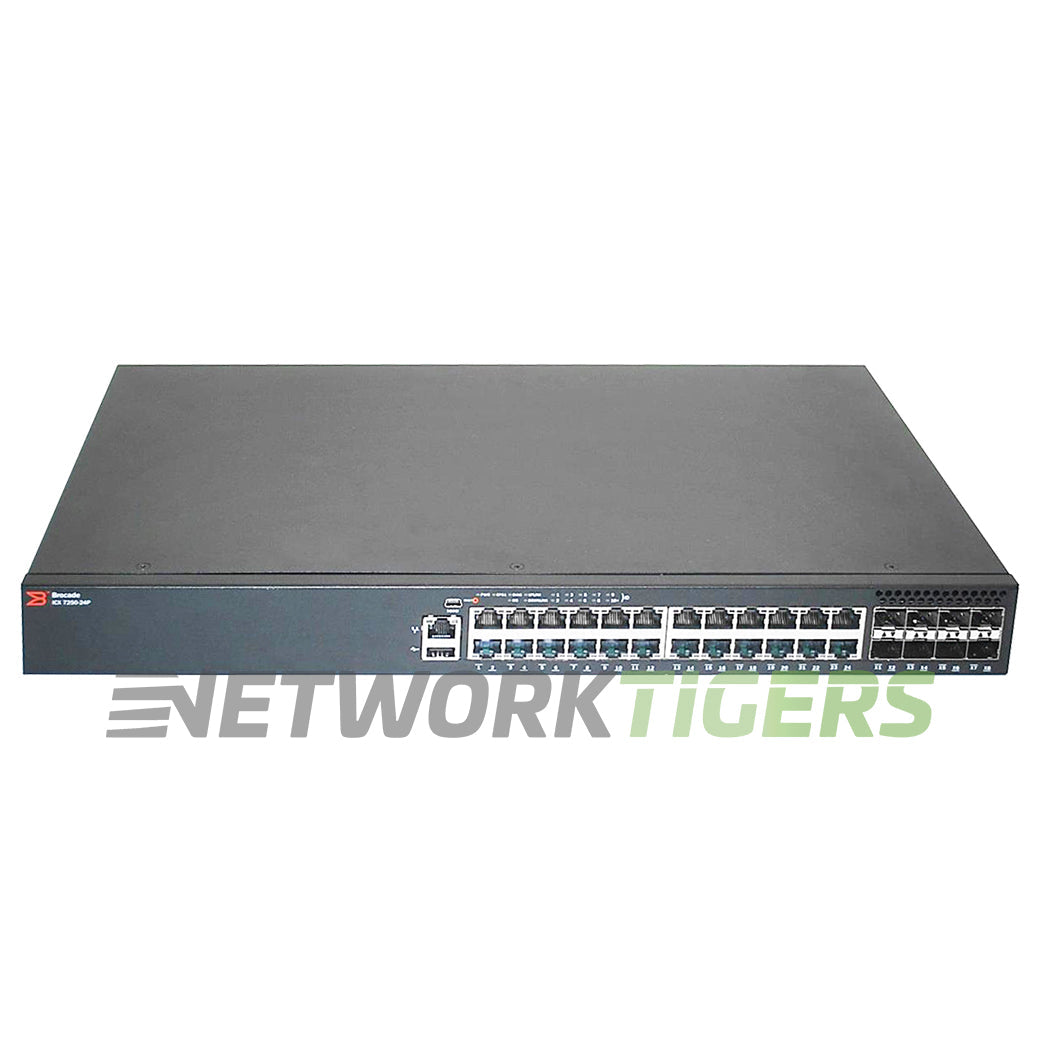 NEW Ruckus Brocade ICX7250-24P 24x 1GB PoE+ RJ45 8x 1GB SFP S-B Airflow Switch