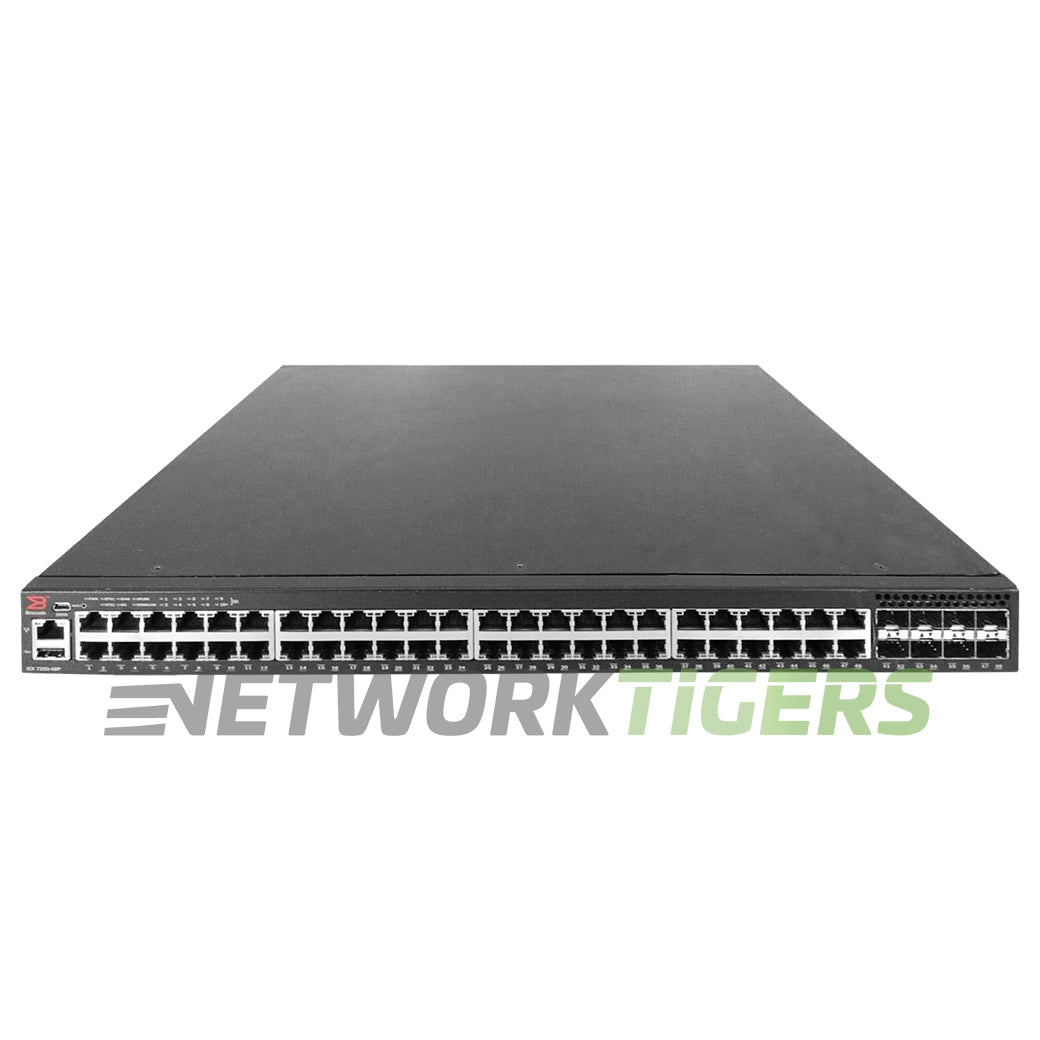 Ruckus Brocade ICX7250-48P 48x 1GB PoE+ RJ45 8x 1GB SFP Side-to-Back Air Switch