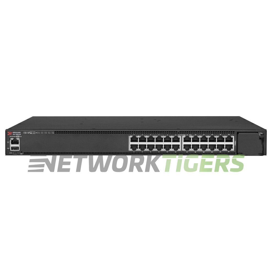 NEW Ruckus Brocade ICX7450-24-E 24x 1GB RJ-45 F-B Air Switch w/ 3x Exp Modules