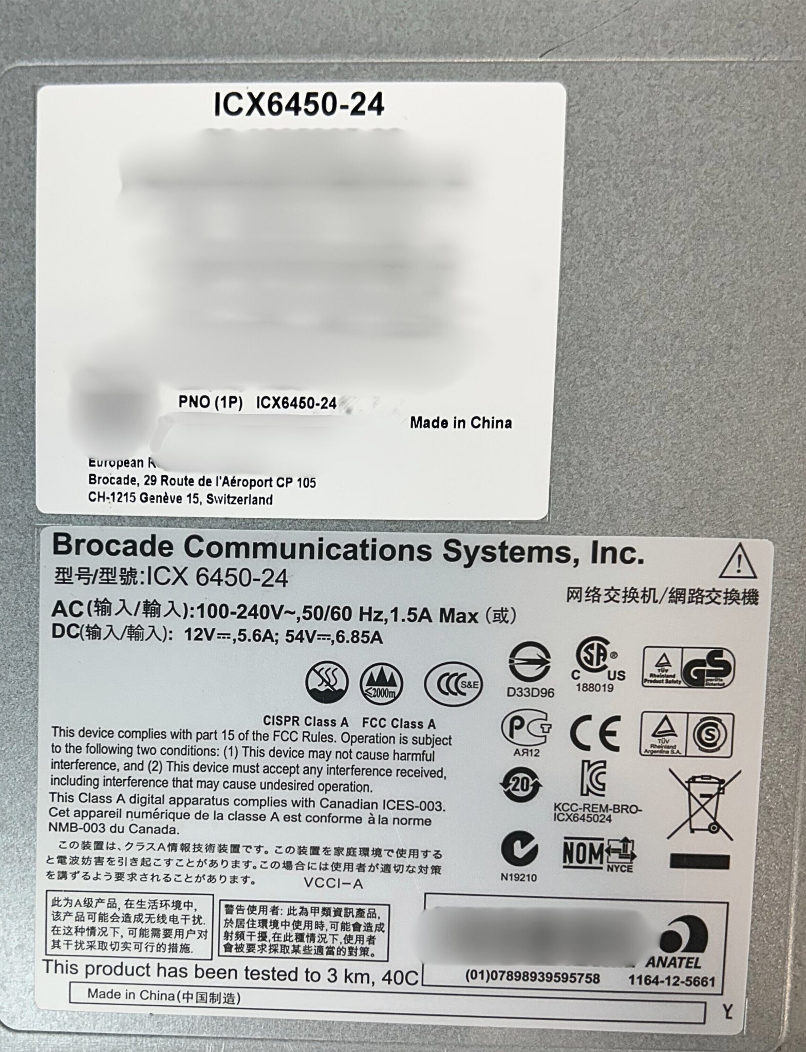 Brocade ICX6450-24 Brocade ICX 6450 24-Port 1G Ethernet Switch