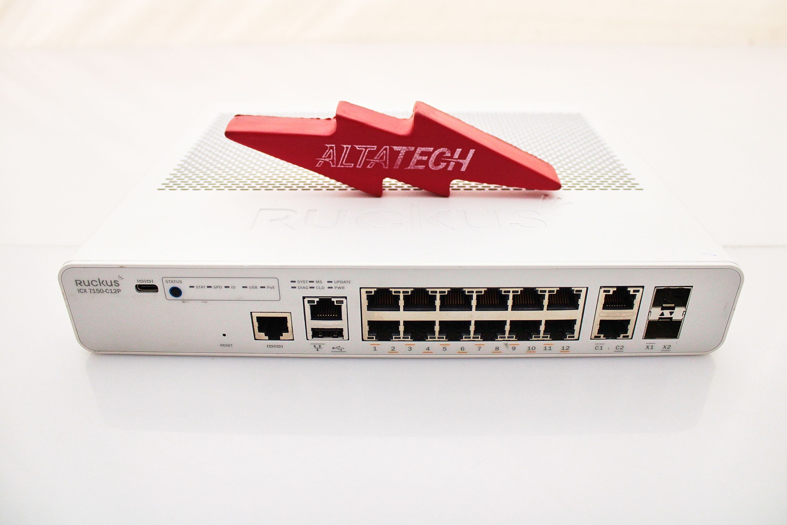 BROCADE ICX7150-C12P  12X 1GB POE+ RJ-45 2X 1GB SFP SWITCH