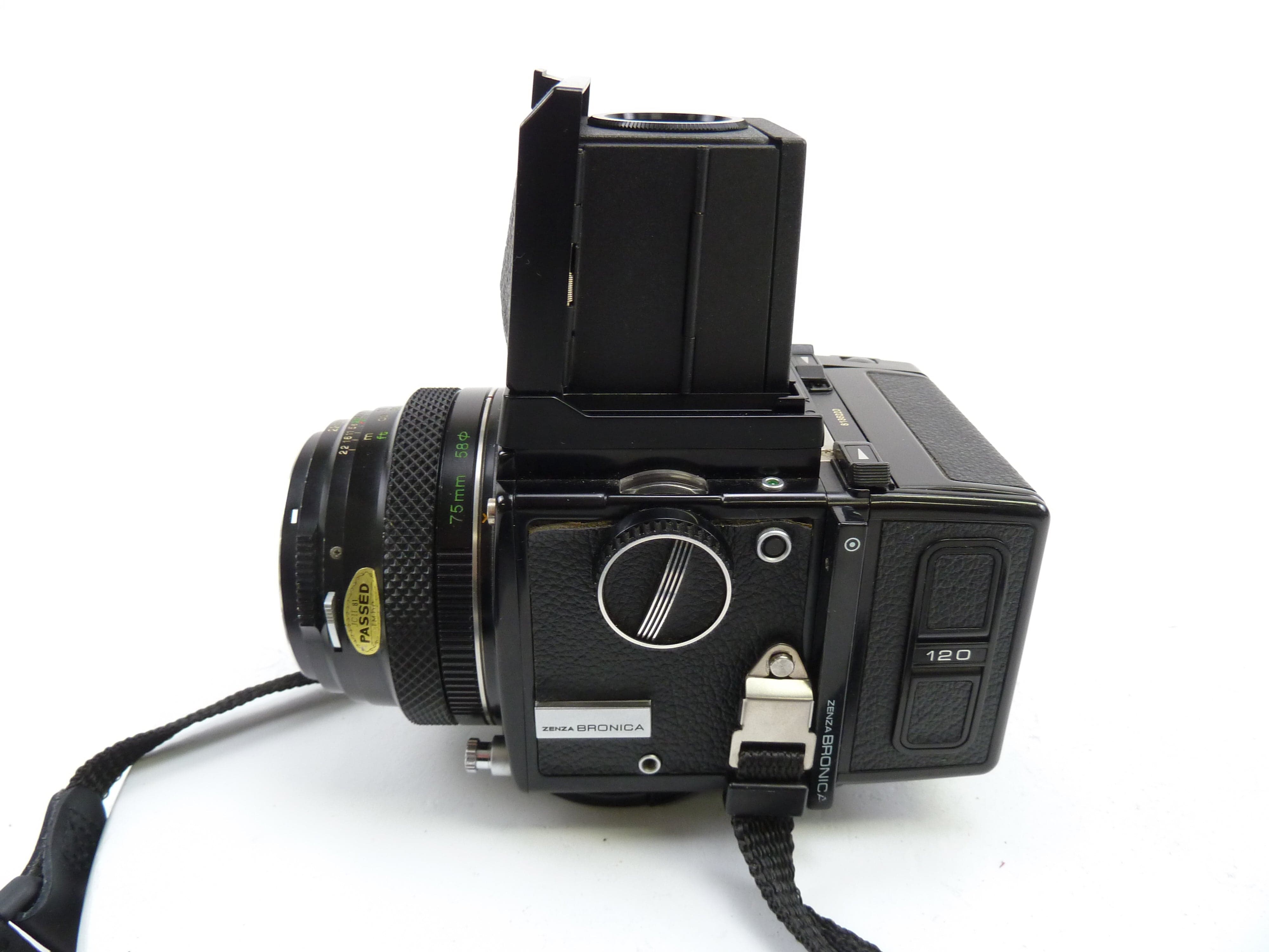 Bronica ETR Outfit with 75MM F2.8 Lens, 120 Back, and Waist Level Finder