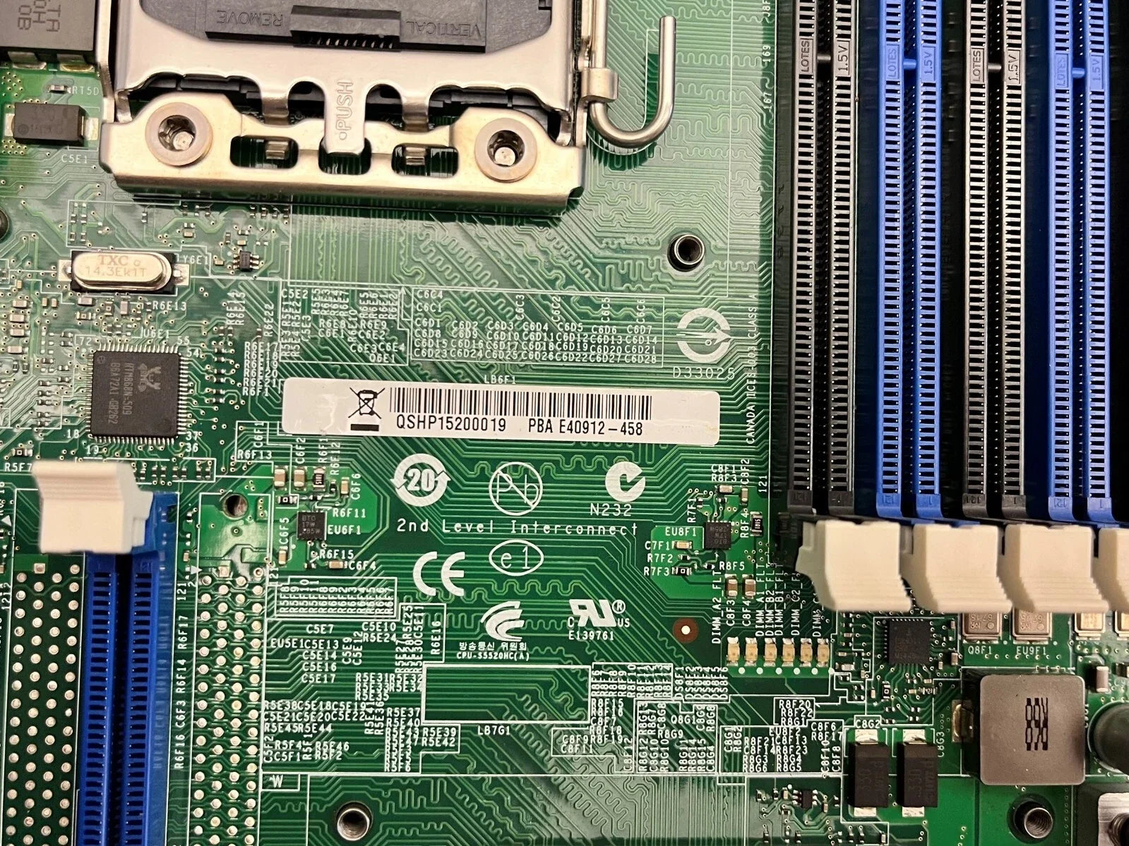 Intel S5520HC Socket LGA 1366 (AA# E40912-458) DDR3 ECC Intel 5520 Chipset Server Motherboard