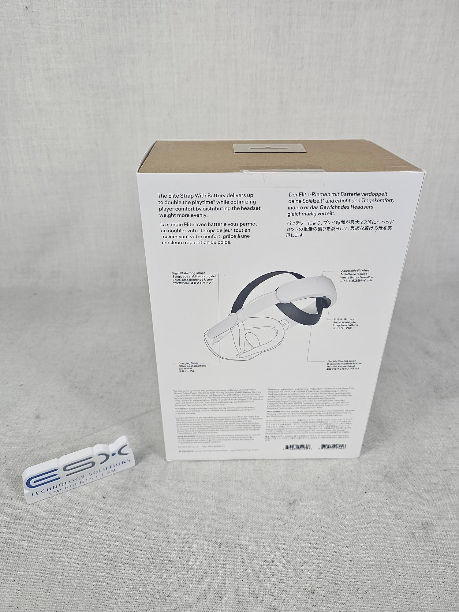 Oculus Meta Quest 2 Elite Strap with Battery, VR headset extended battery