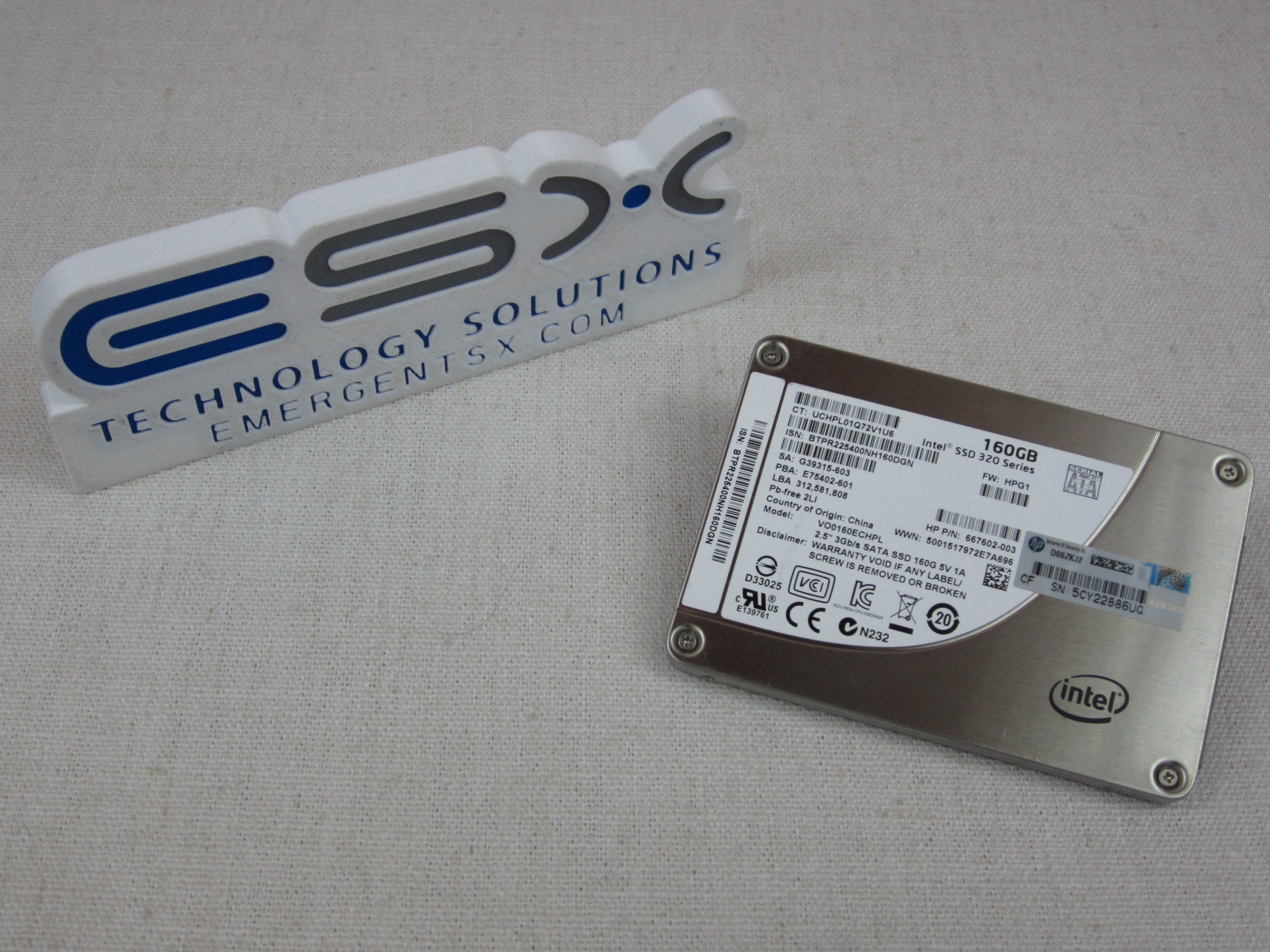 HP 667602-003 160GB 6Gb/s 2.5" SATA SSD Intel 320 Series