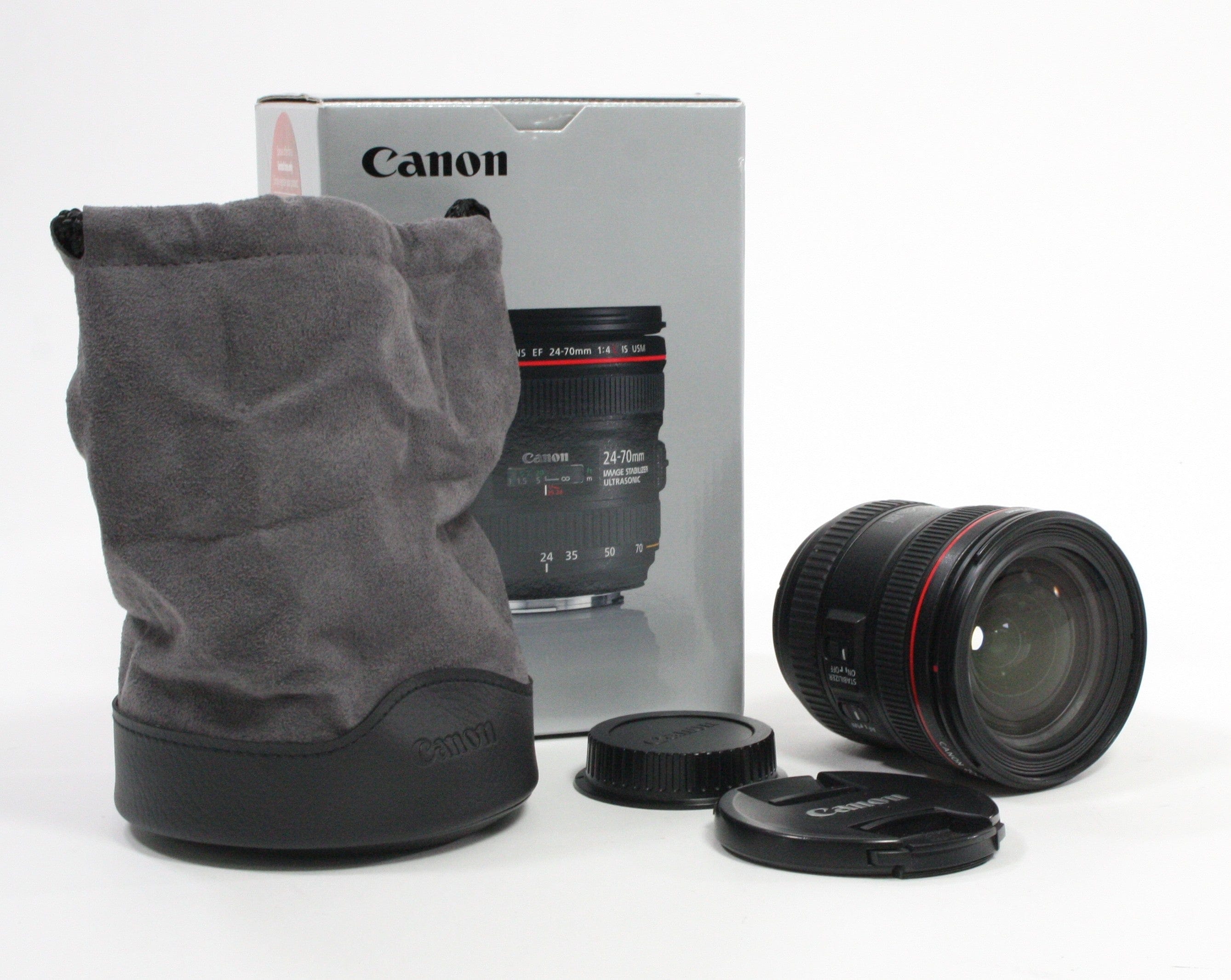 Canon 24-70mm f/4 L IS USM Macro Lens for Canon EF Mount, with case.