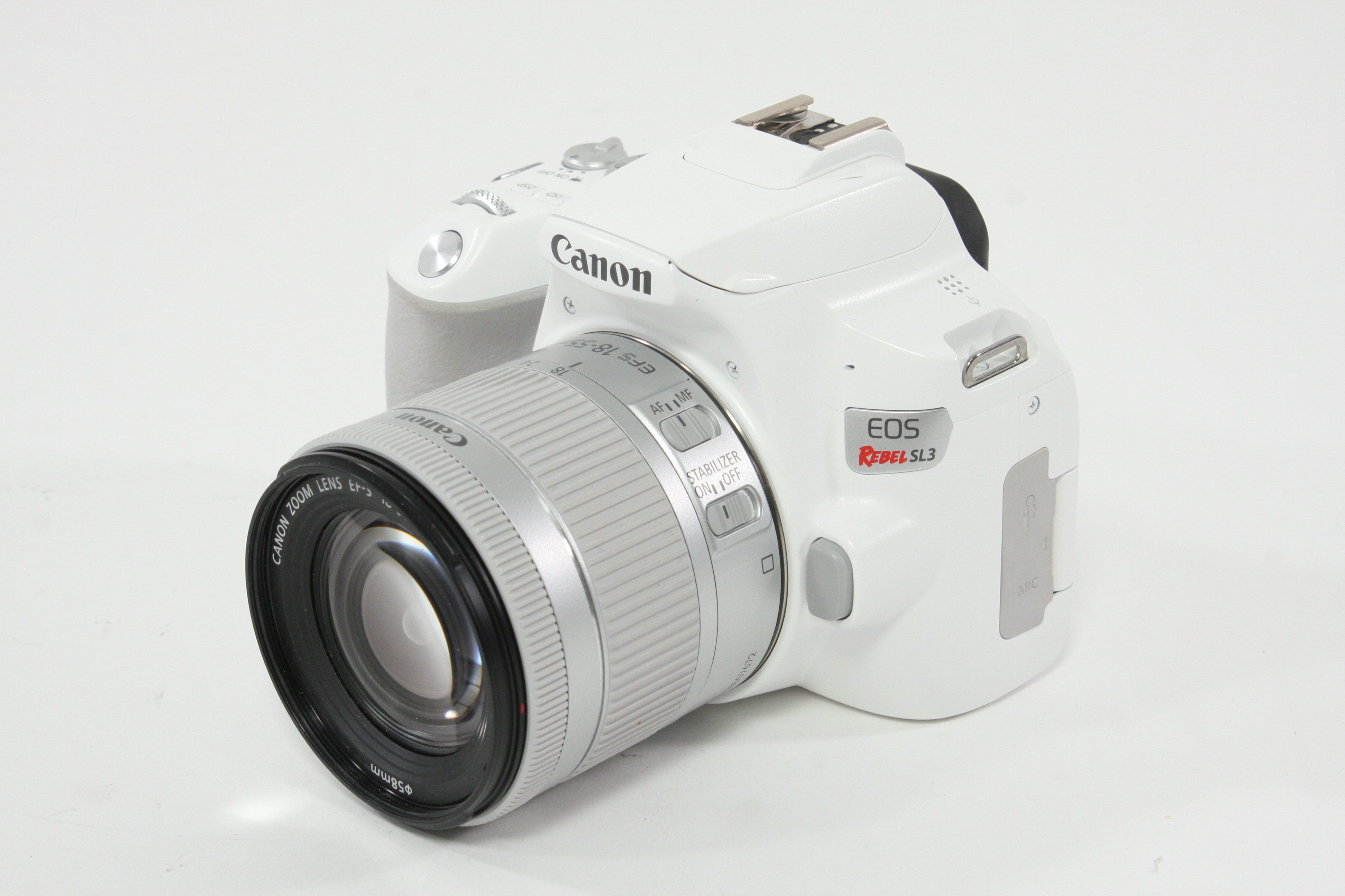 Canon EOS Rebel SL3 w/18-55mm F4-5.6 IS STM (White) Shutter Count 5000