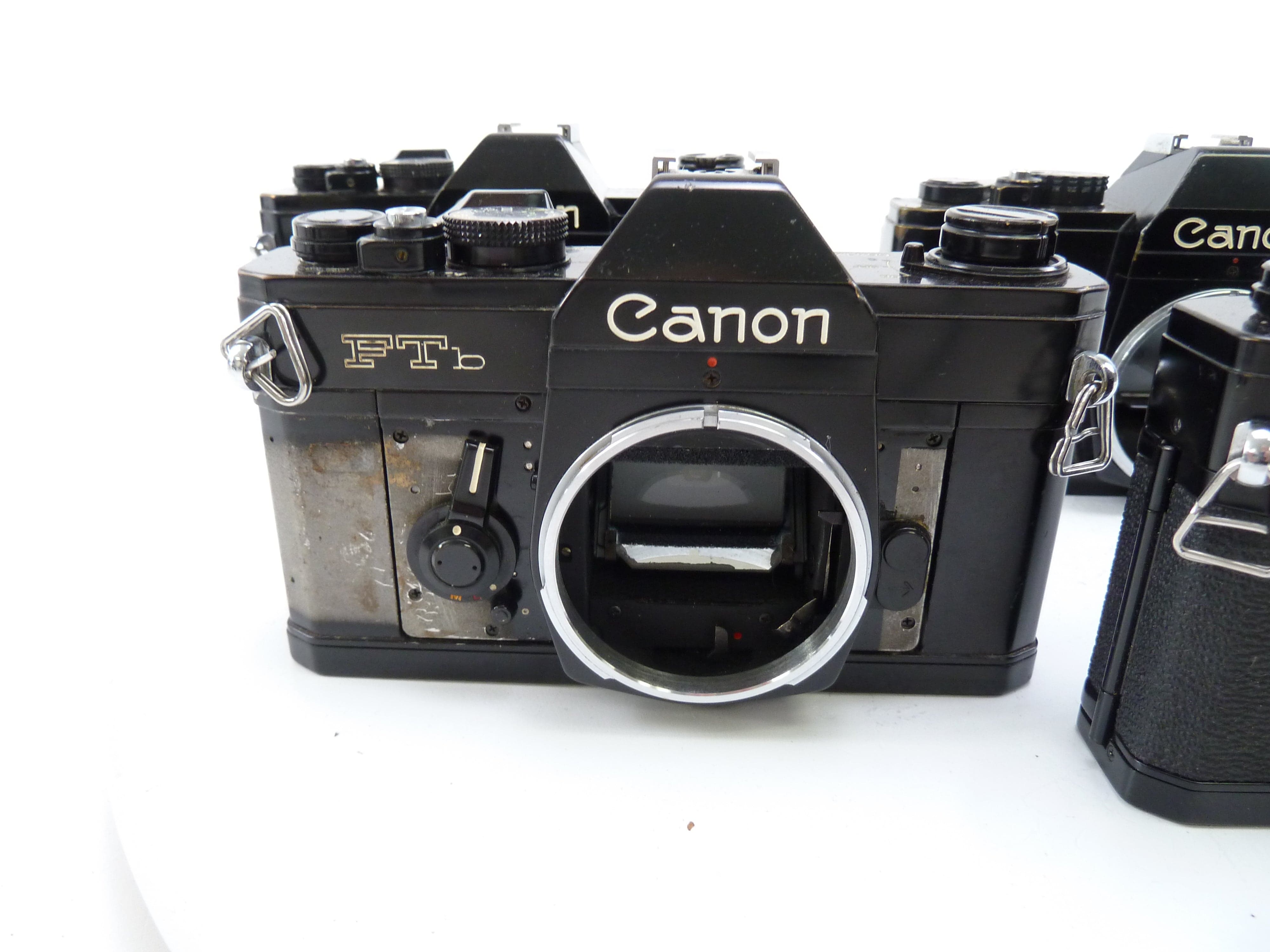 Canon FT Black Bodies, 4 of them, selling AS IS for PARTS ONLY