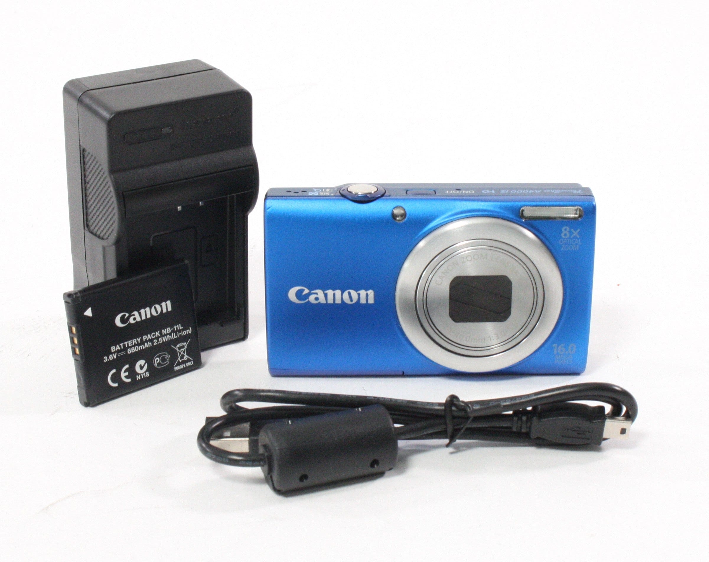 Canon Powershot A4000 ID HD Digital Camera 8x Zoom 16.0mp (Blue)