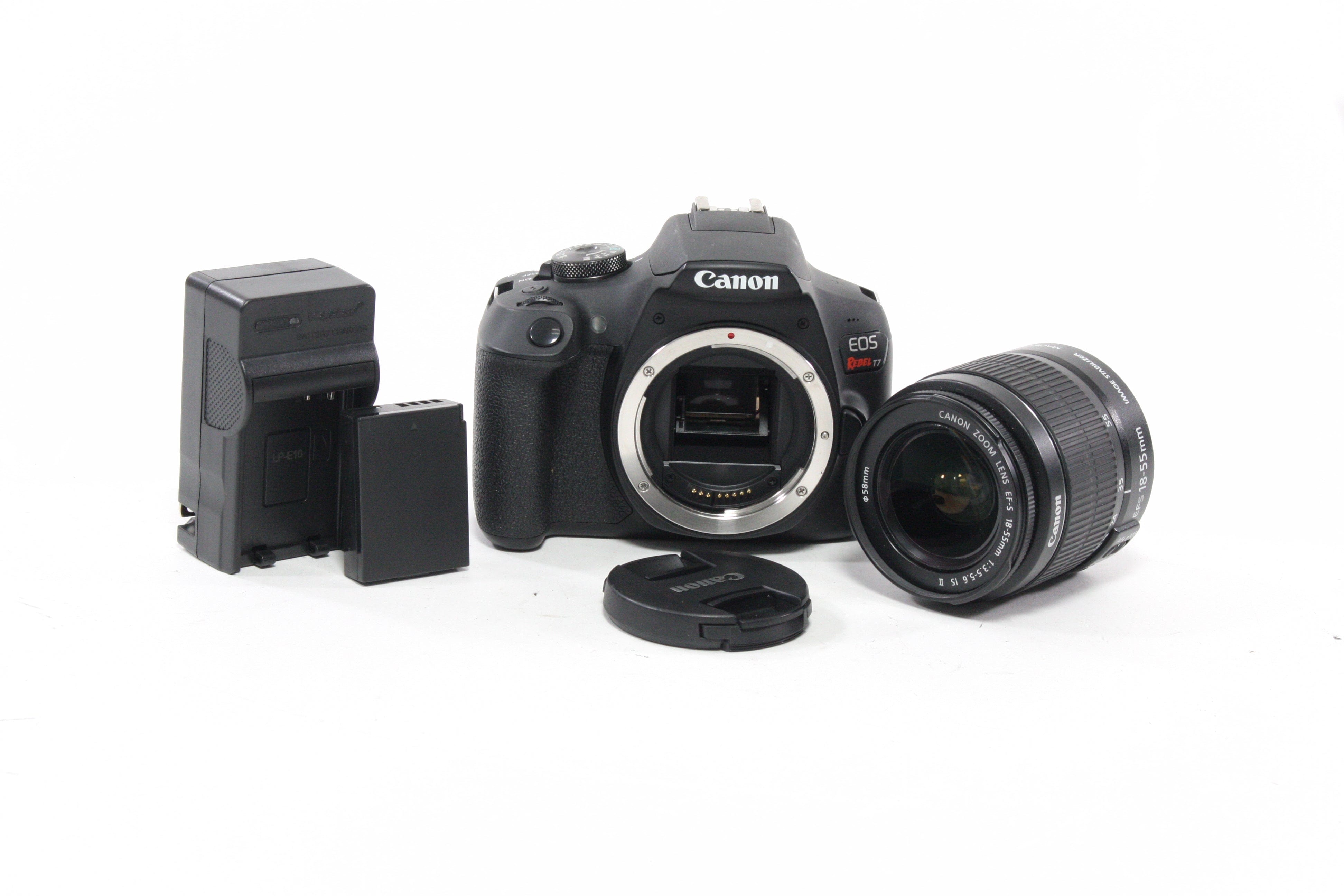 Canon  Rebel T7 DSLR with 18-55mm  f/3.5-5.6 IS II Lens Shutter Count 5,582