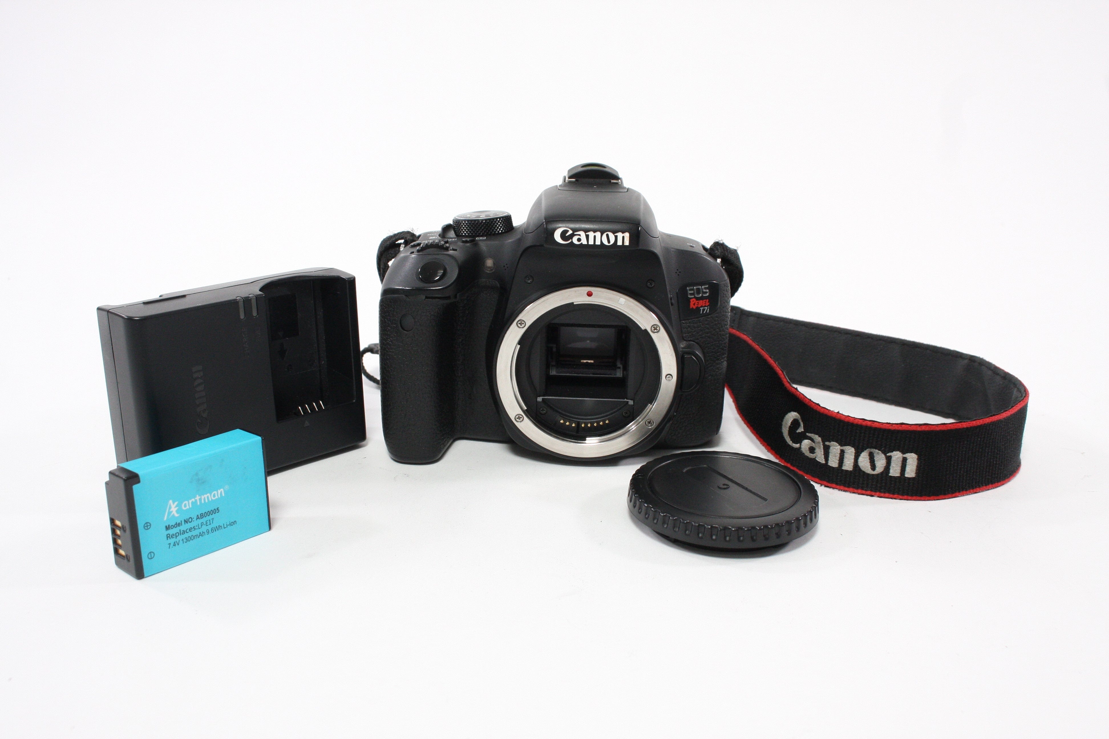 Canon T7i Digital SLR Camera Body with 18-55mm f/4-5.6 IS STM Lens with Shutter Count 53,460