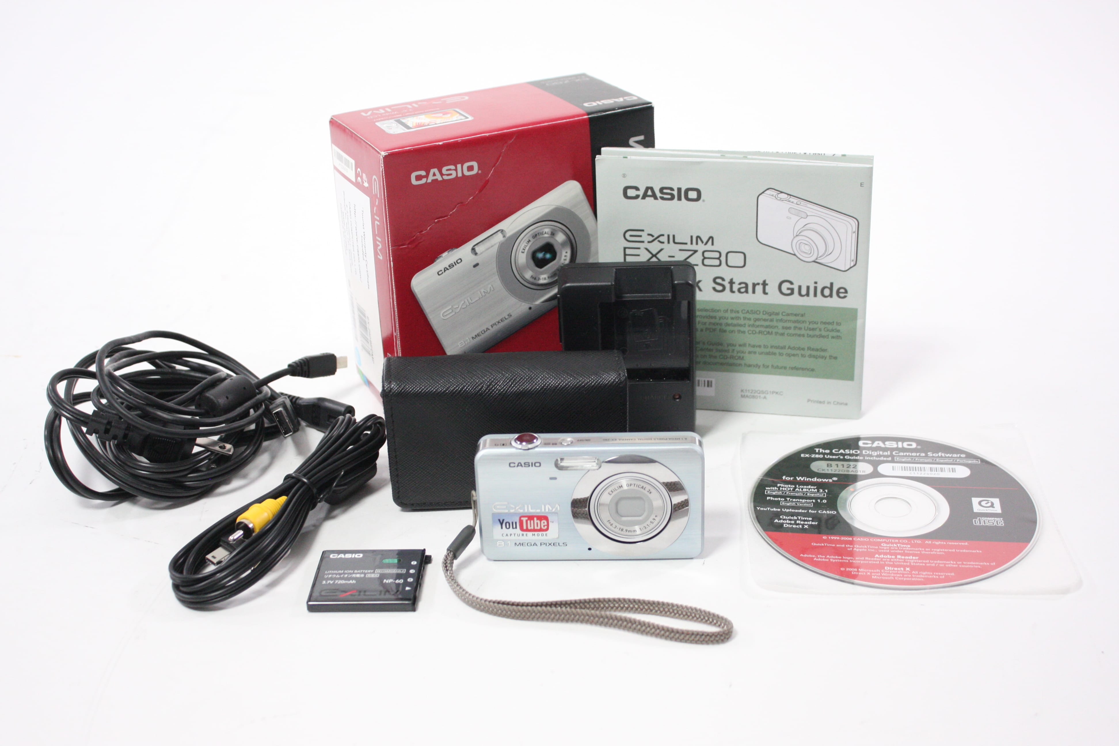 Casio EX-Z80A  Digital Point and Shoot Camera 3x Zoom 8.1mp (Light Blue)