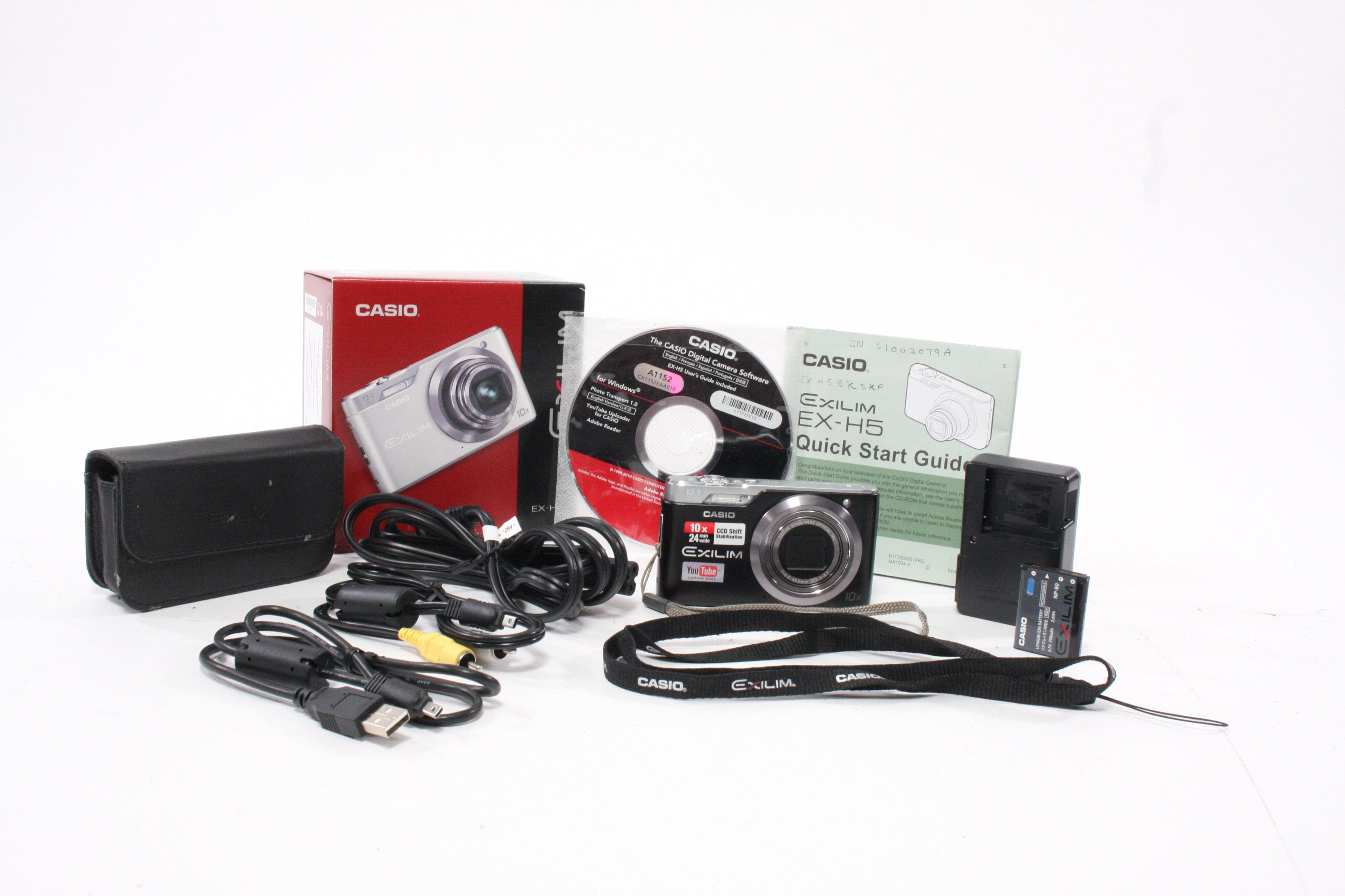 Casio Exilim EX-H5 Black Digital Point-and-Shoot Camera 10x Zoom 12.1mp