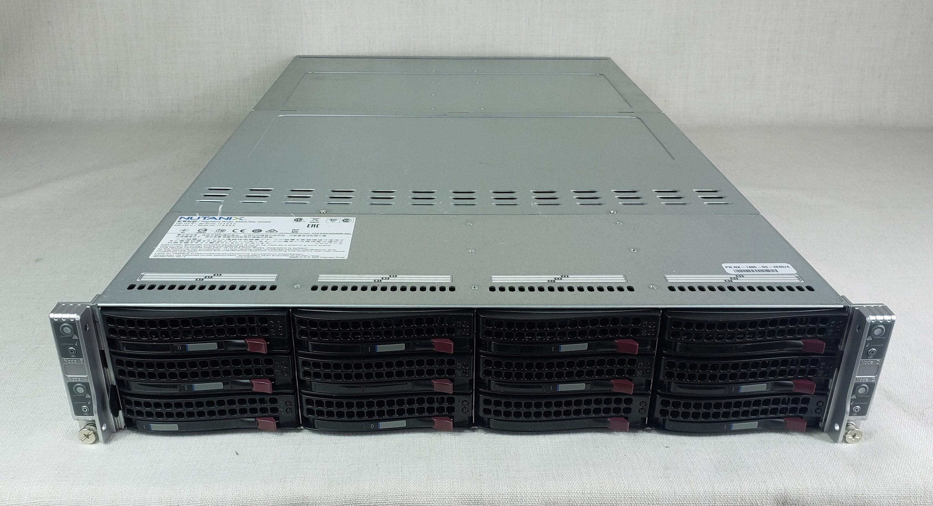 Nutanix NX-1465-G5-2640v4 2U 4 Node 12x 3.5” Barebones Server w/ 4x X10DRT Nodes