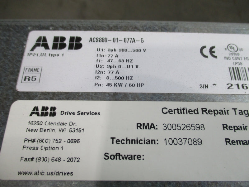 ABB ACS880-01-077A-5 380-500V 77A REMAN