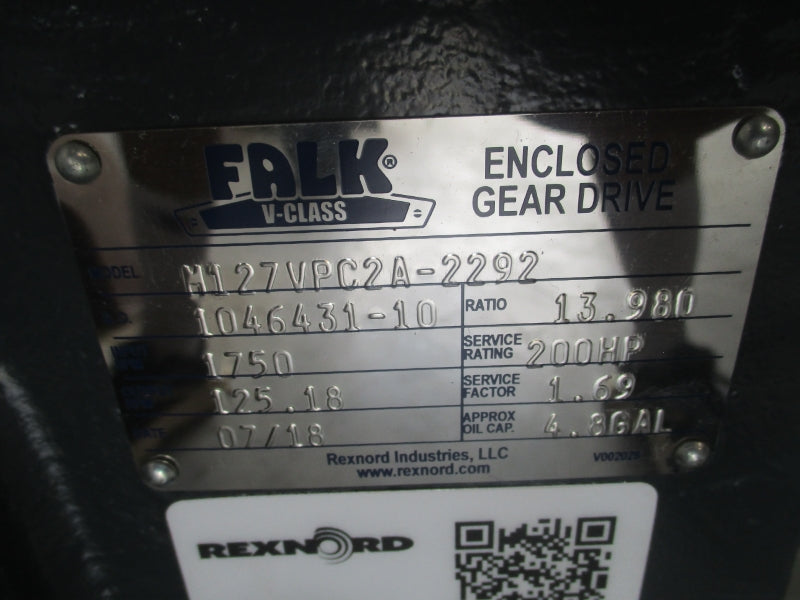 FALK M127VPC2A-2292 200HP RATIO: 13.980 NSNP