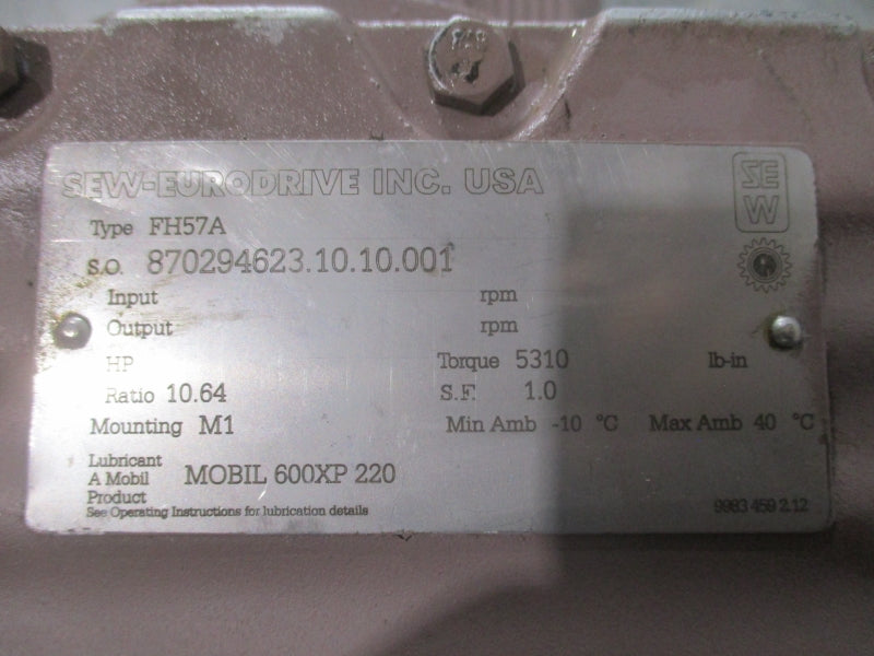 SEW-EURODRIVE CFM112S/BR/TF/RH1L/KK 400V 60A NSNP