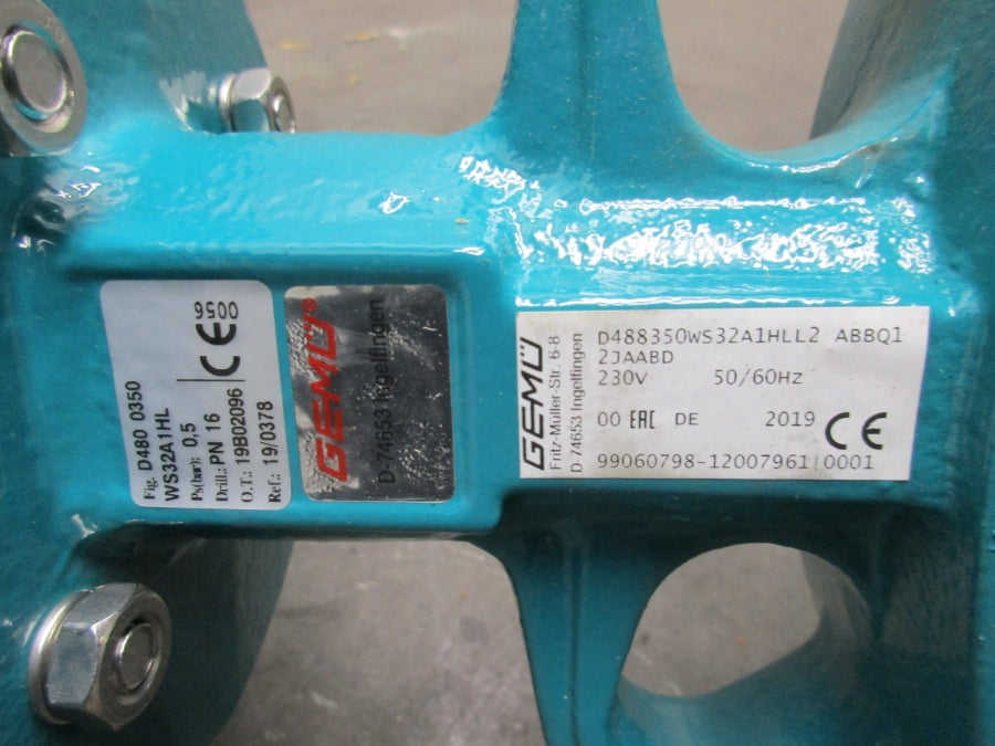 GEMU D488350WS32A1HLL2ABBQ1 WITH BERNARD CONTROLS SQ120 BUTTERFLY VALVE 230V NSNP