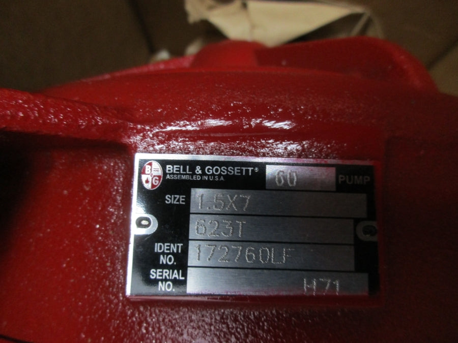 BELL&GOSSETT 172760LF 230/460-190/380V 3.4/1.7//3.2/1.6A 1.5X7 NSMP