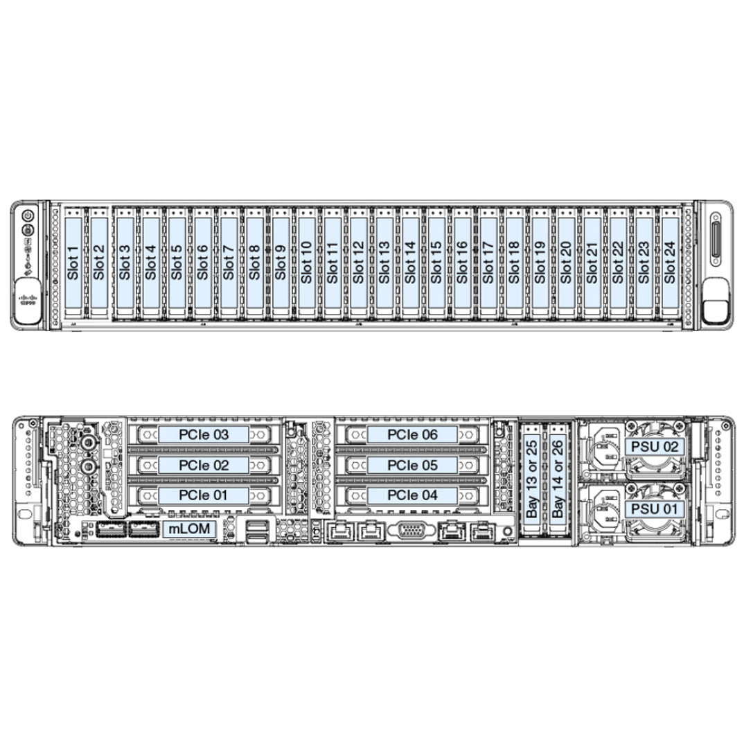 Cisco Hyperflex Hx240C M5 24 Hdd Rack Server Chassis | HX240C-M5SX