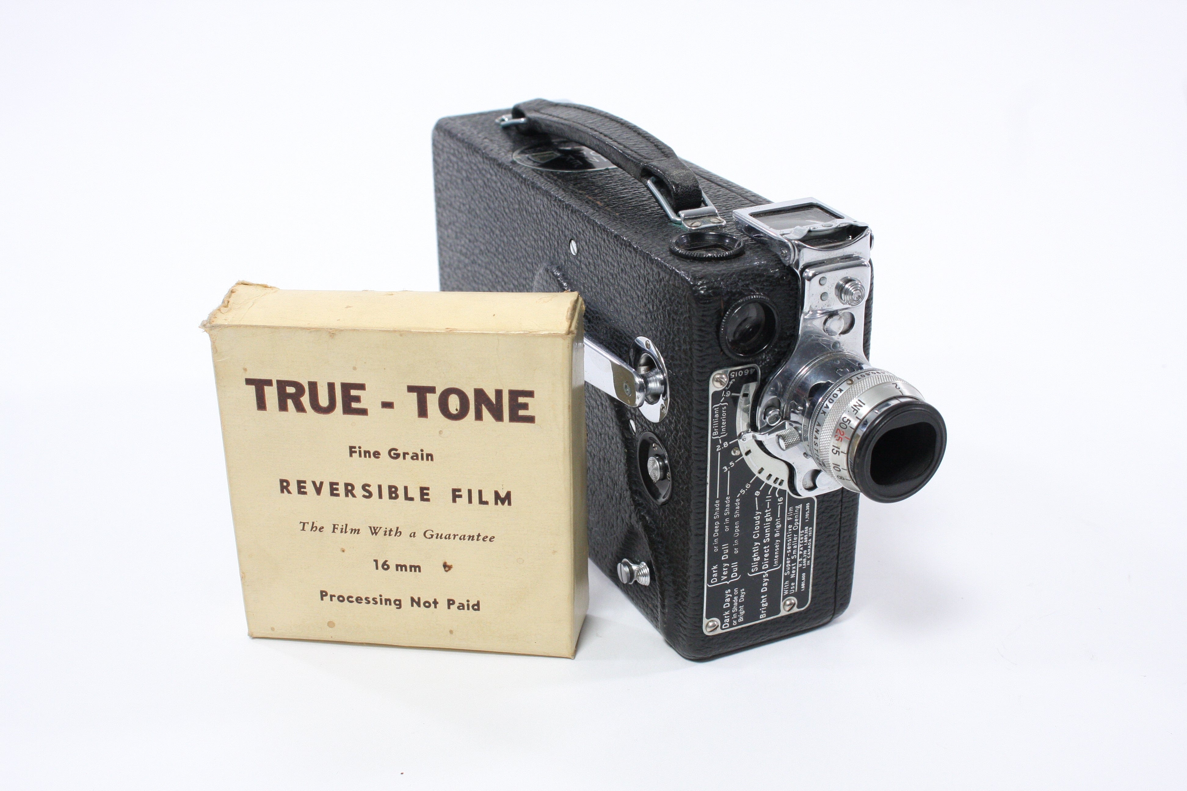 Cine-Kodak Model K Movie Camera with 16mm True-Tone Reversible Film