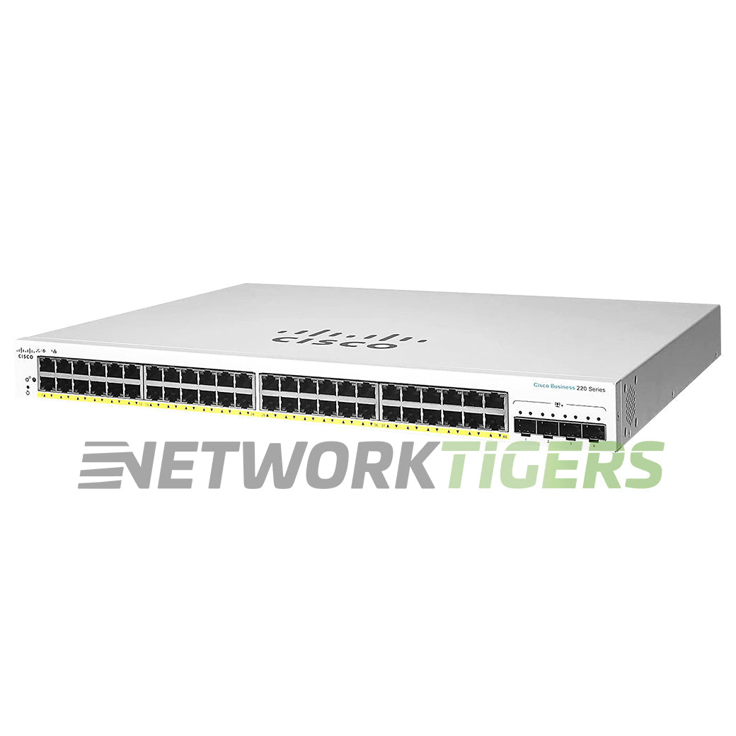 Cisco CBS220-48P-4X-NA Business 220 48x 1GB PoE+ RJ45 4x 10GB SFP+ Switch