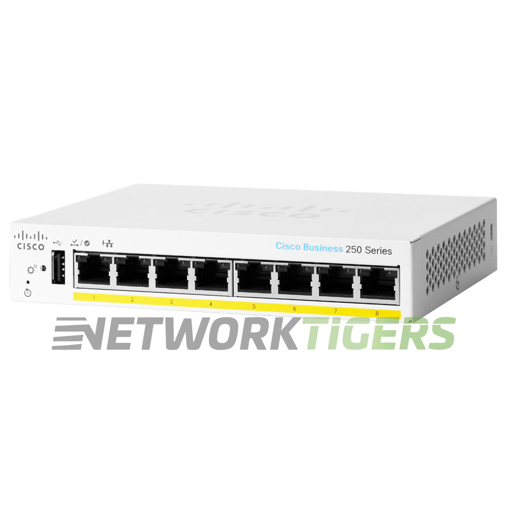 Cisco CBS250-8PP-D-NA Business 250 Smart Series 8x 1GB PoE+ RJ-45 Switch