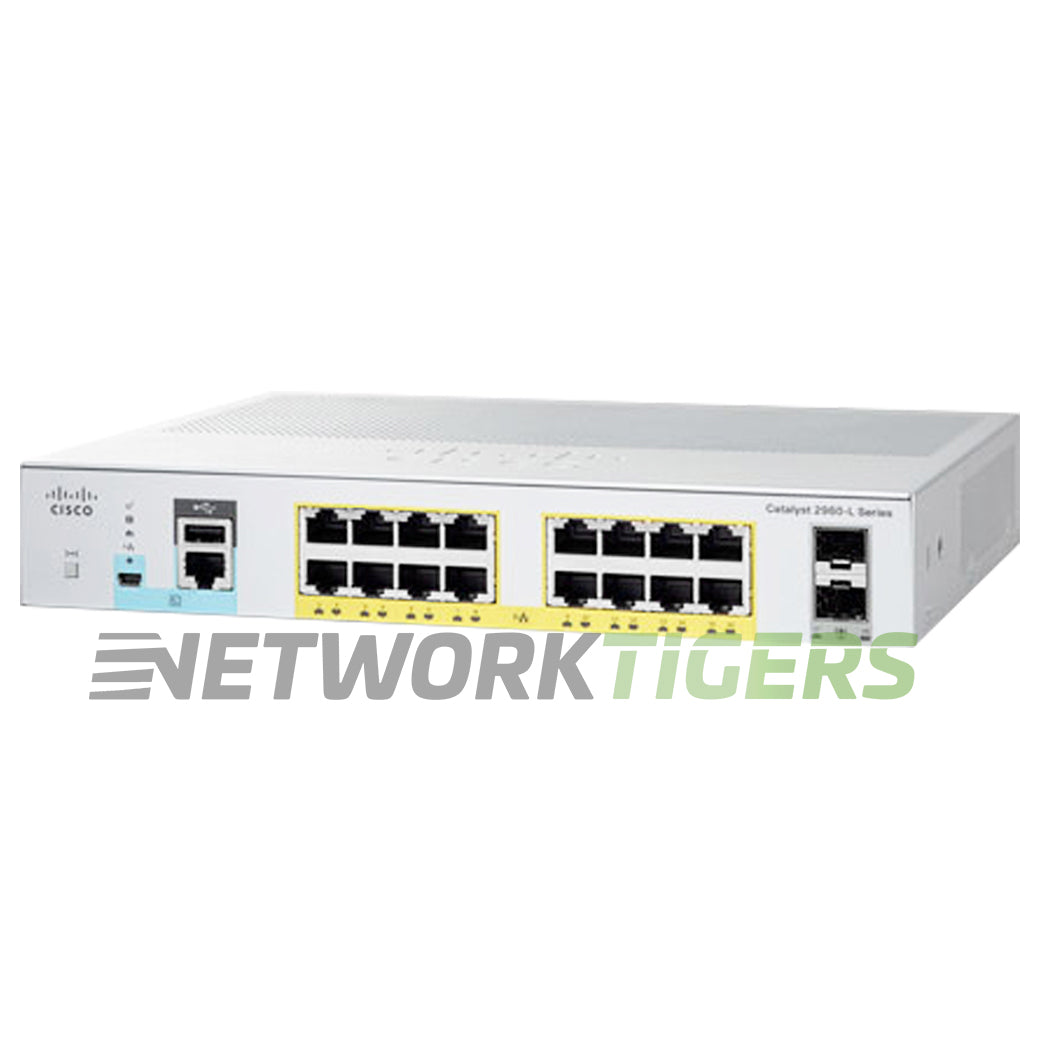 Cisco WS-C2960L-16PS-LL Catalyst 2960L 16x 1GB PoE+ RJ45 2x 1GB SFP Switch