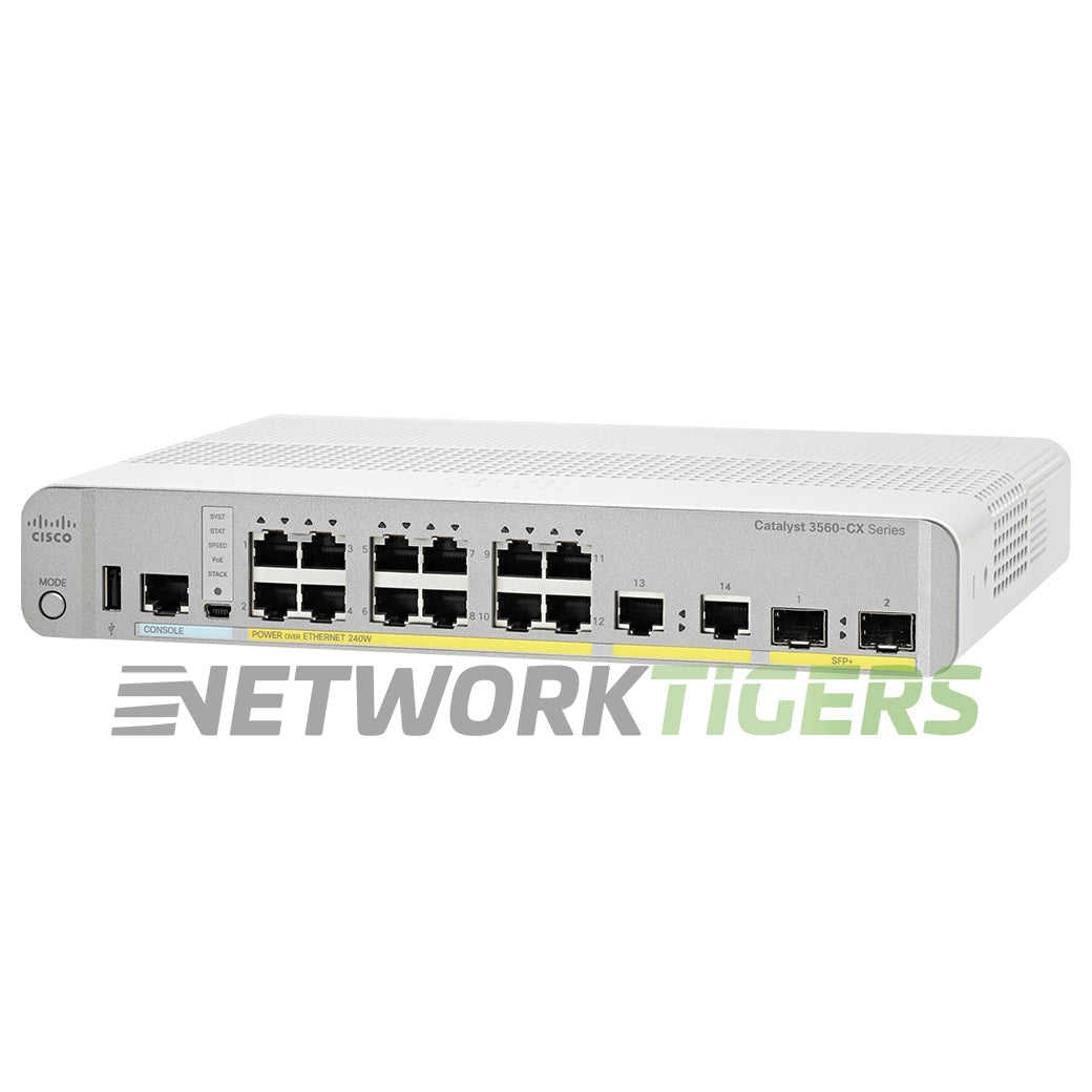 NEW Cisco WS-C3560CX-12PD-S 12x 1GB PoE+ RJ45 2x 10GB SFP+ Switch