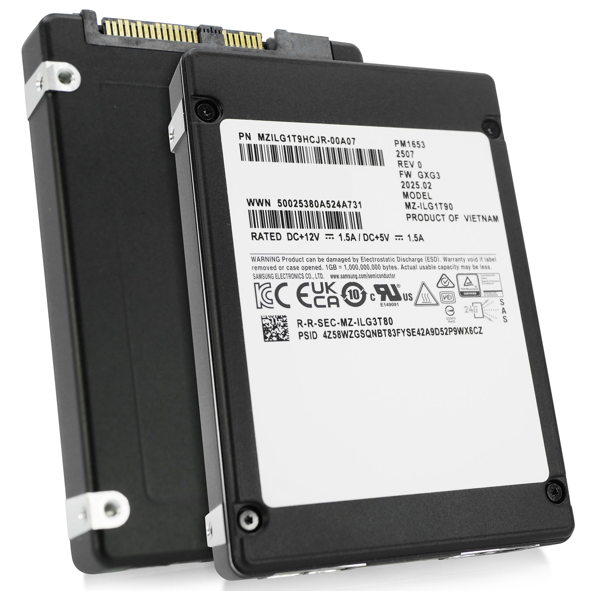 Samsung PM1653 MZILG1T9HCJR 1.92TB 1 DWPD SAS-4 24Gb/s V-NAND TLC 2.5in Solid State Drive