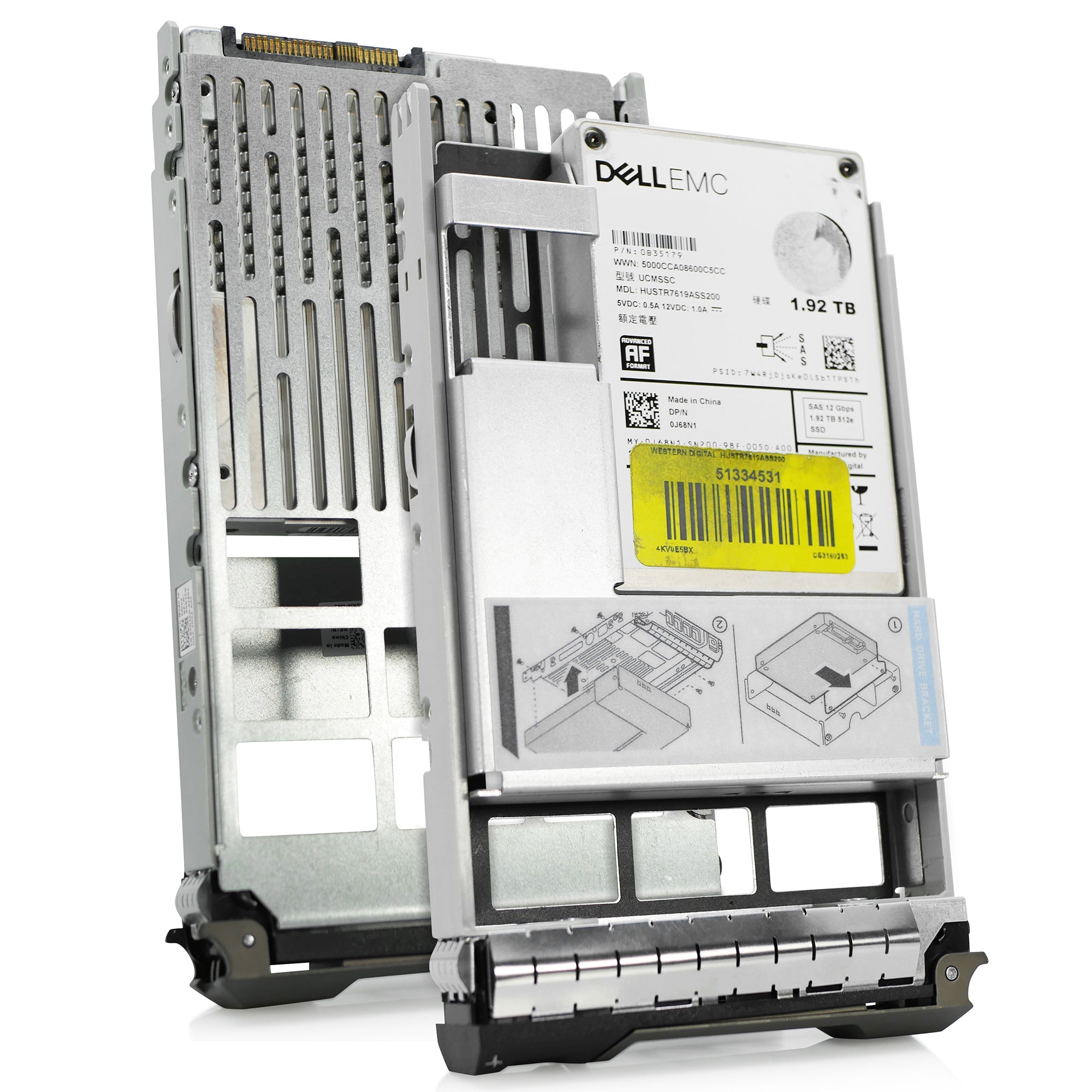 Dell G13 0J68N1 1.92TB 1 DWPD SAS 12Gb/s MLC Hybrid 3.5in Refurbished SSD