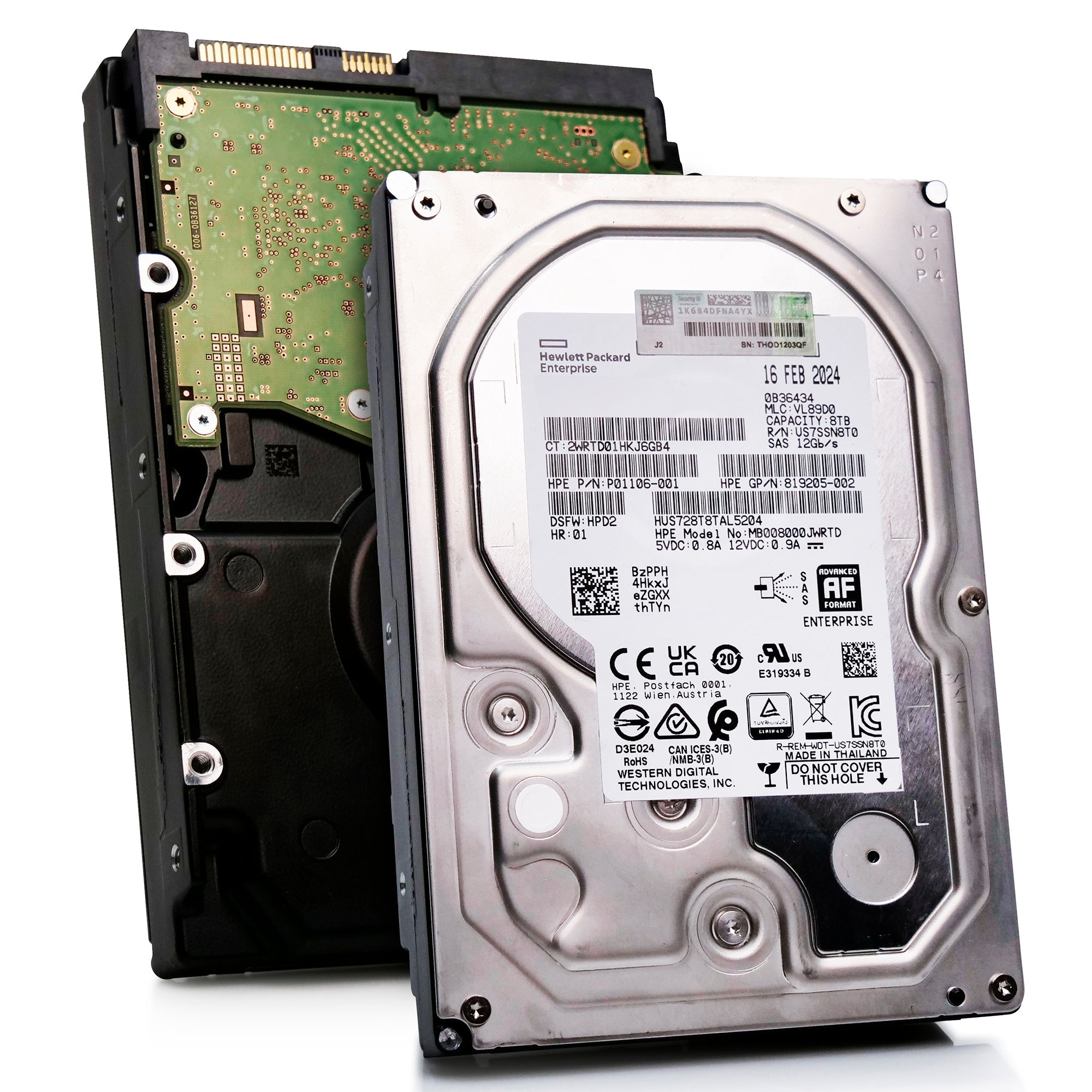 Western Digital/HP Ultrastar DC HC320 HUS728T8TAL5204 8TB 7.2K RPM SAS 12Gb/s 512e 3.5in Recertified Hard Drive