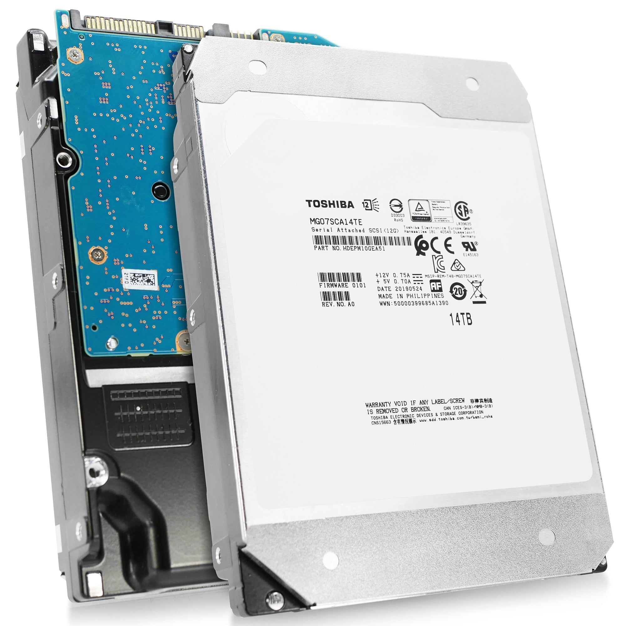 Toshiba MG07 MG07SCA14TE 14TB 7.2K RPM SAS 12Gb/s 512e 3.5in Refurbished HDD