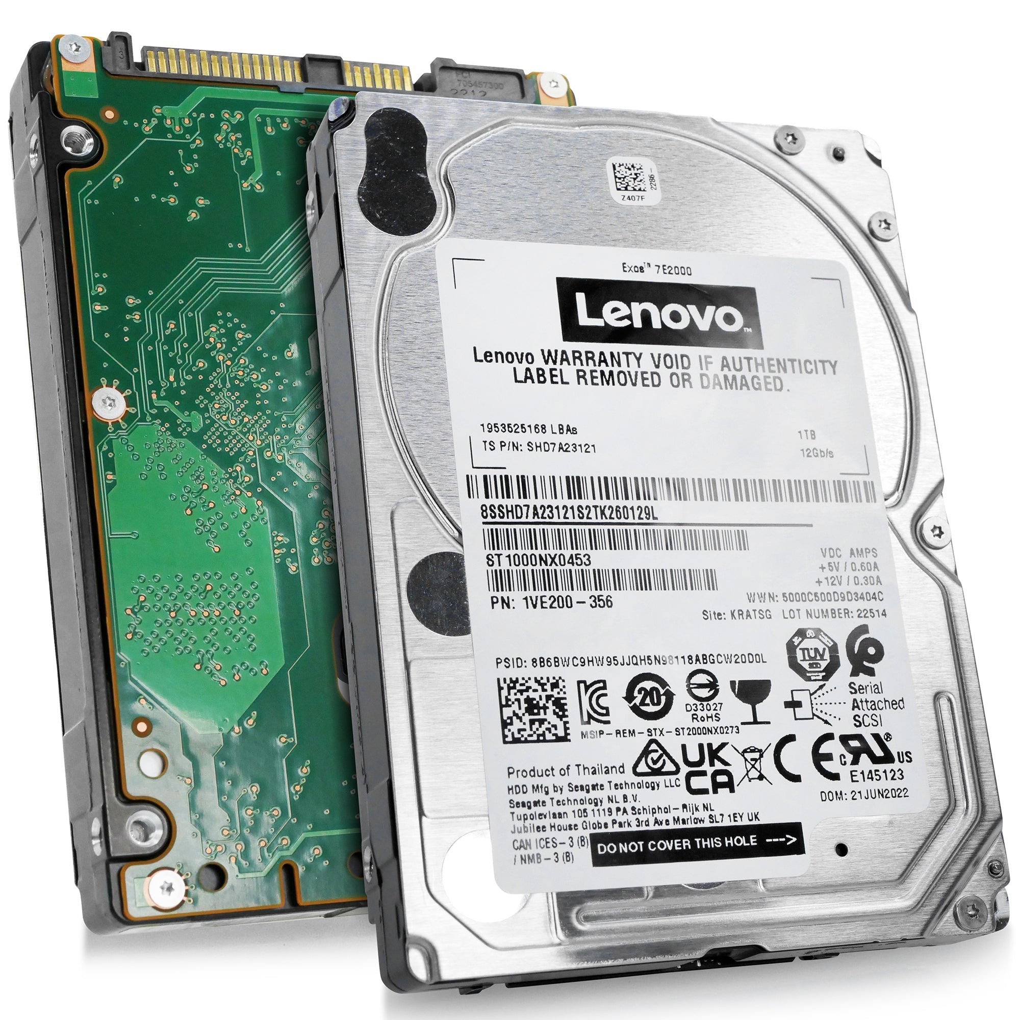 Seagate/Lenovo Exos 7E2000 ST1000NX0453 1TB 7.2K RPM SAS 12Gb/s 512n 2.5in Hard Drive