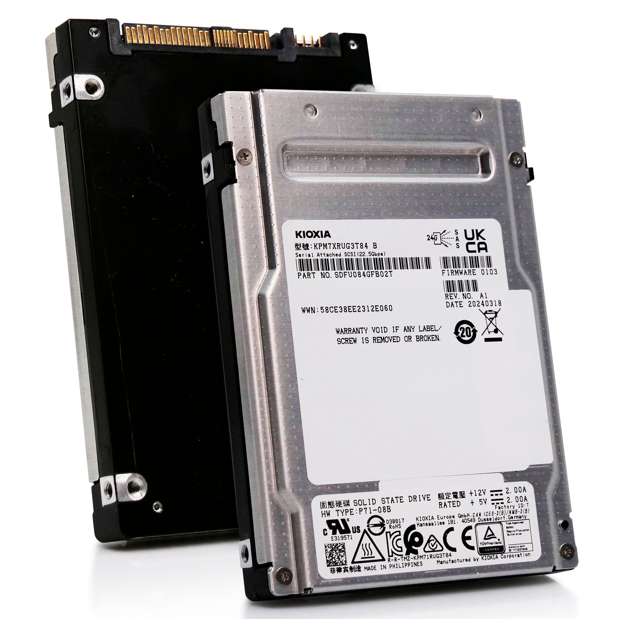 Kioxia PM7-R KPM7XRUG3T84 3.84TB 1DWPD SAS 24Gb/s 3D TLC 2.5in Solid State Drive