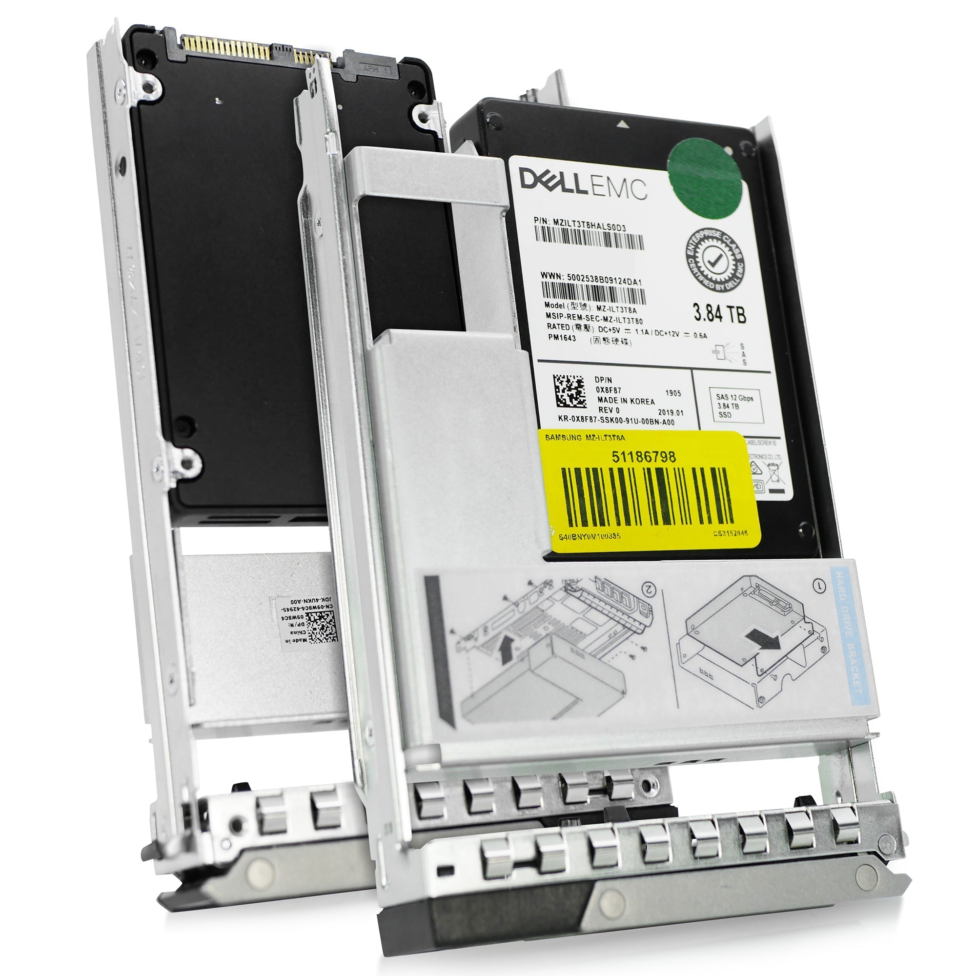 Dell G14 0X8F87 3.84TB 1 DWPD SAS 12Gb/s 3D TLC Hybrid 3.5in Refurbished SSD