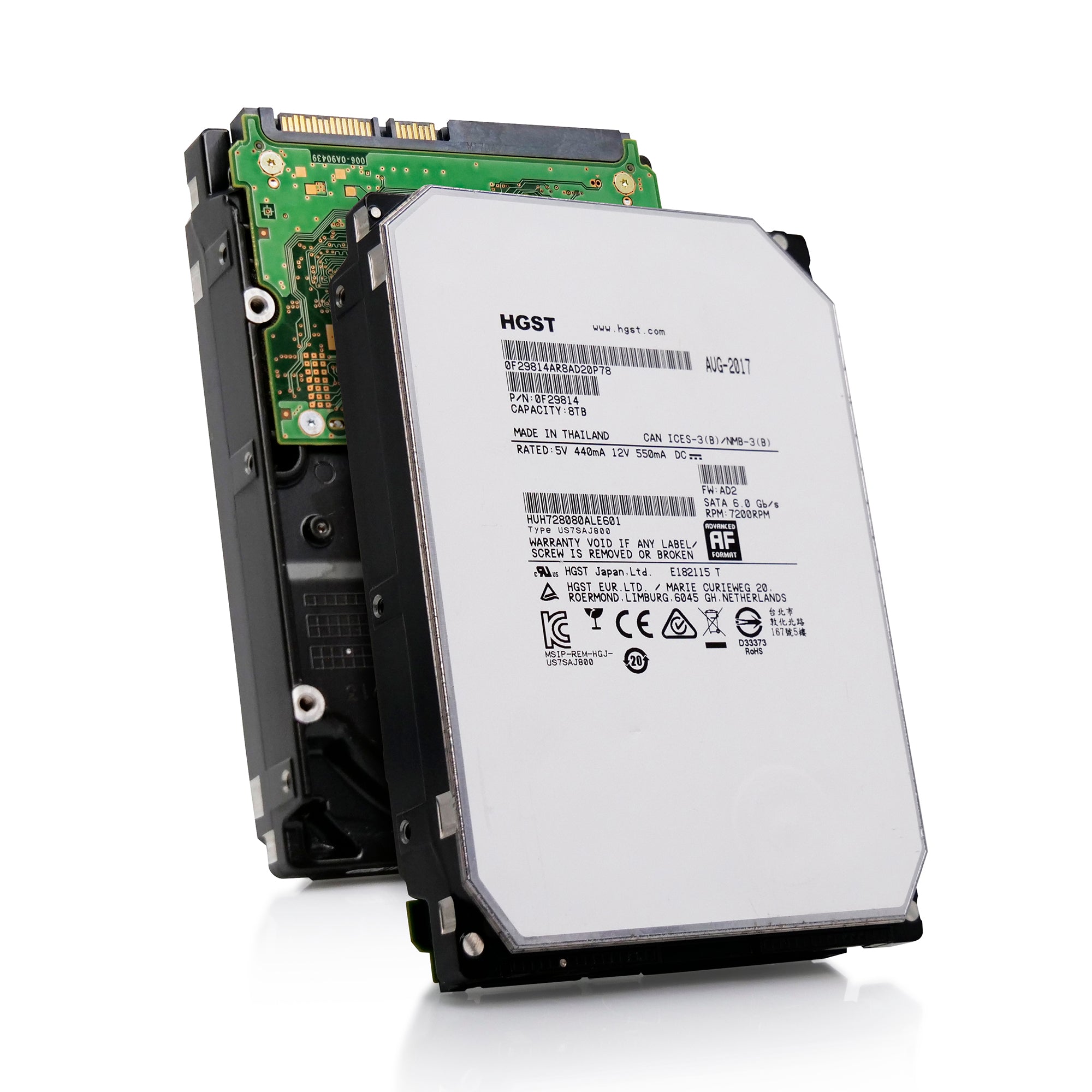 Western Digital Ultrastar He8 HUH728080ALE601 0F23763 8TB 7.2K RPM SATA 6Gb/s 512e 3.5in Refurbished HDD