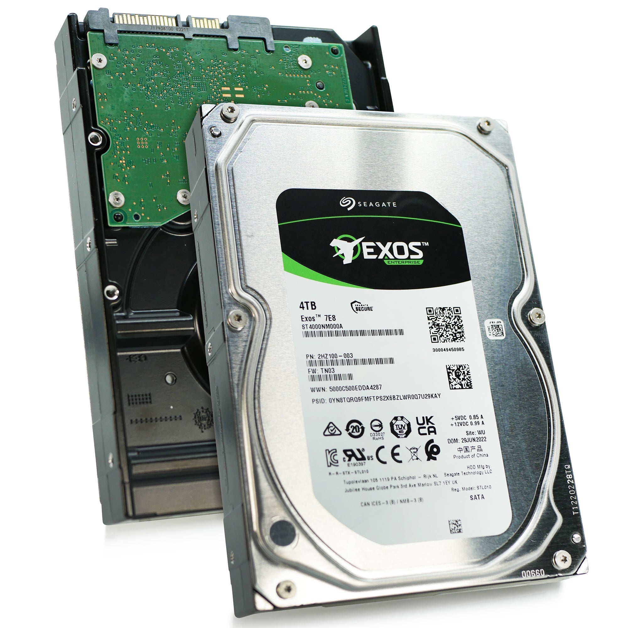 Seagate Exos 7E8 ST4000NM000A 4TB 7.2K RPM SATA 6Gb/s 512n 3.5in Hard Drive