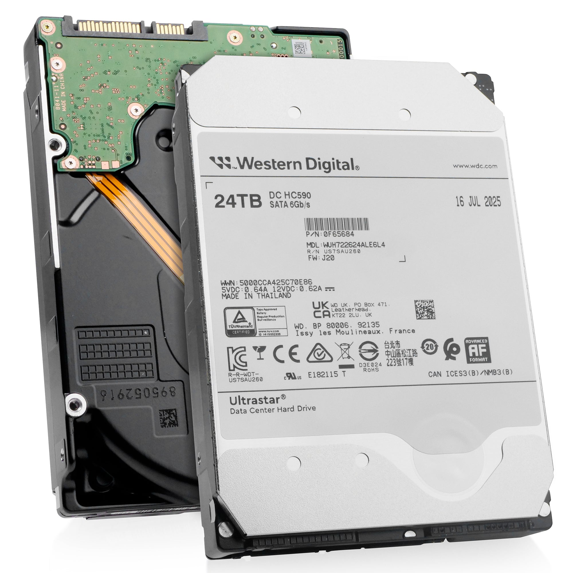 Western Digital Ultrastar HC590 WUH722624ALE6L4 0F65684 24TB 7.2K RPM SATA 6Gb/s 512e 3.5in Hard Drive
