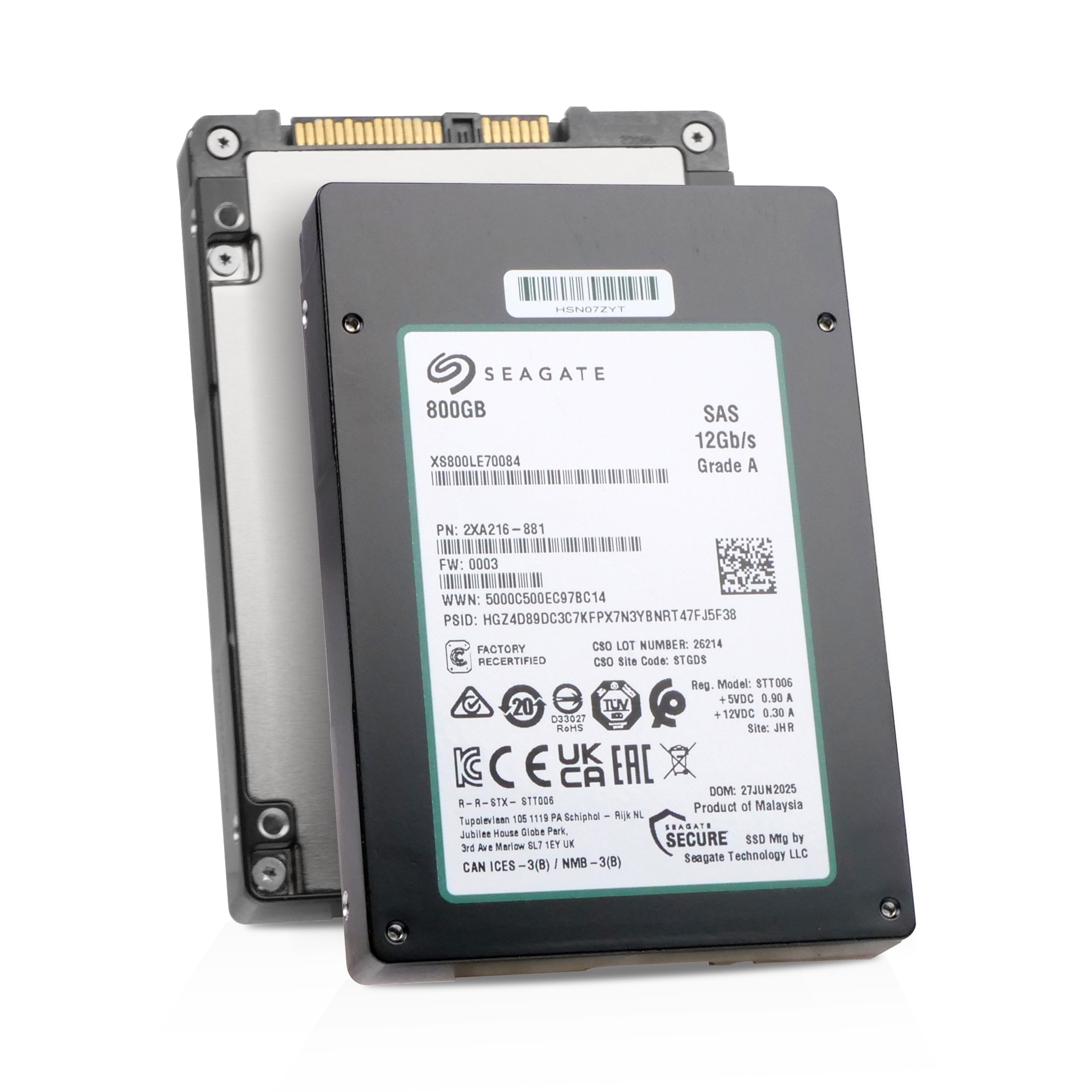 Seagate Nytro 3532 XS800LE70084 800GB 3 DWPD SAS 12Gb/s 3D eTLC 2.5in Recertified SSD