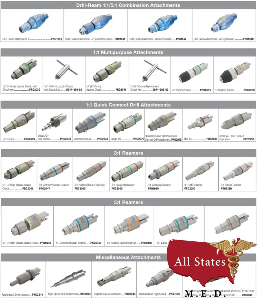 CONMED HALL PRO1548 HALL DRILL/REAM ATTACHMENT, DEPUY/HUDSON