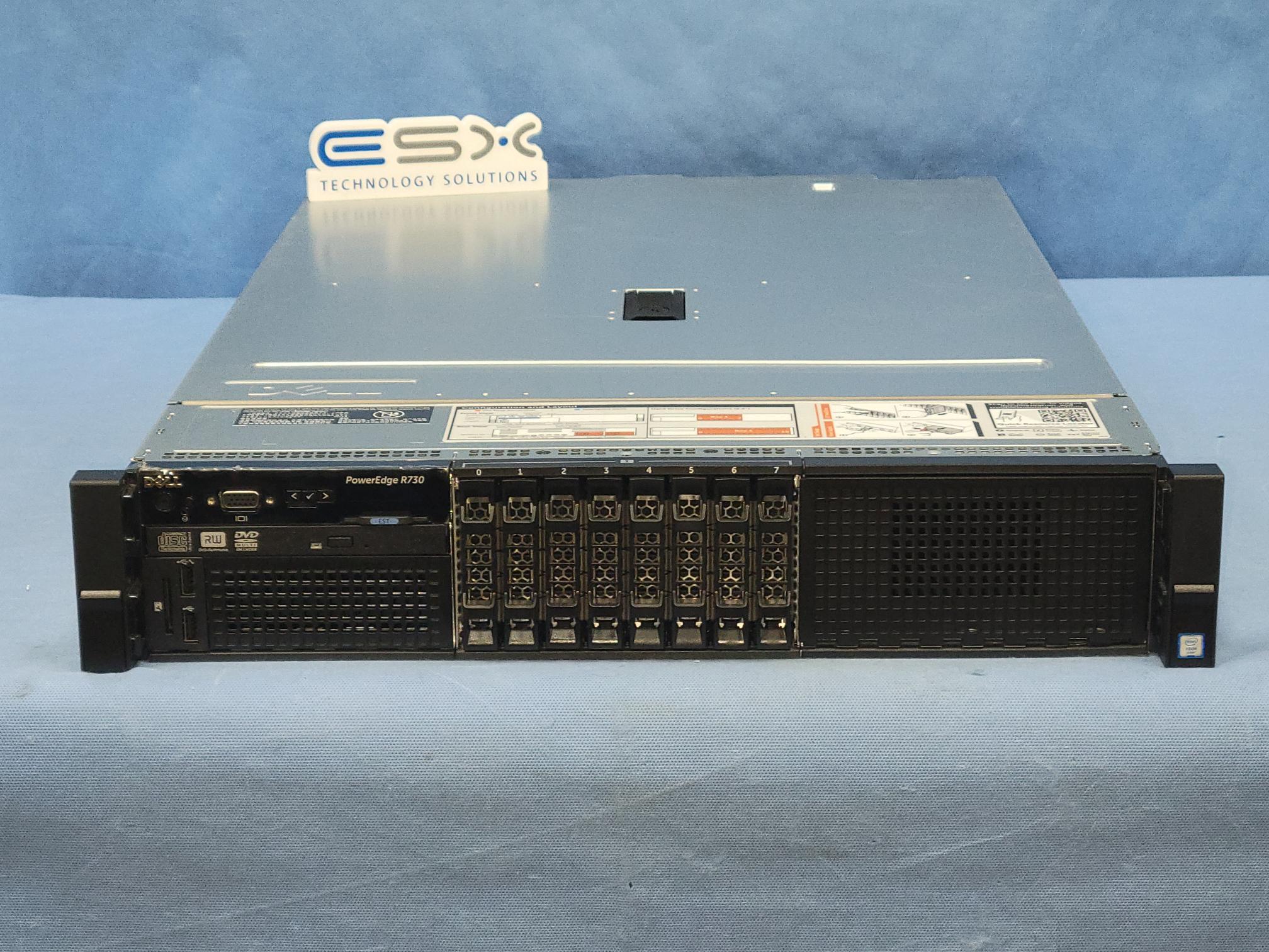 Dell PowerEdge R730 8x 2.5” 2U CTO Server – 2x Heatsink, 4x GbE, 2x PSU, iDRAC
