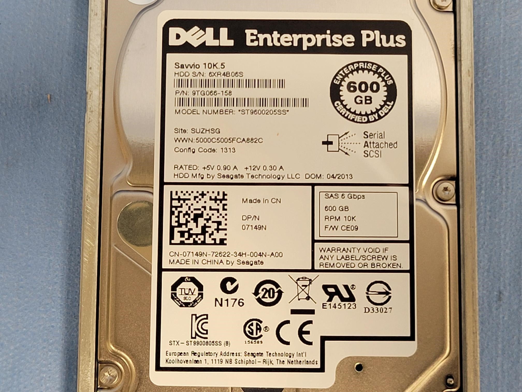 Dell Equallogic 7149N 600GB 10k 6Gb/s 2.5" SAS Hard Drive