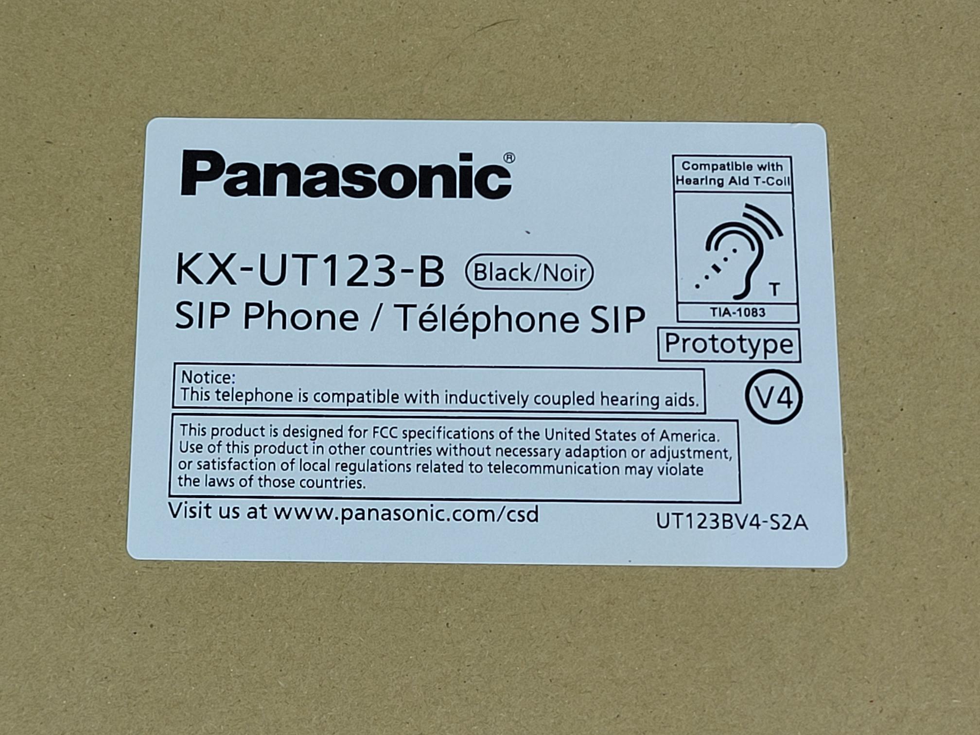 Panasonic - IP SIP Phone with Accessories - Black - KX-UT123-B