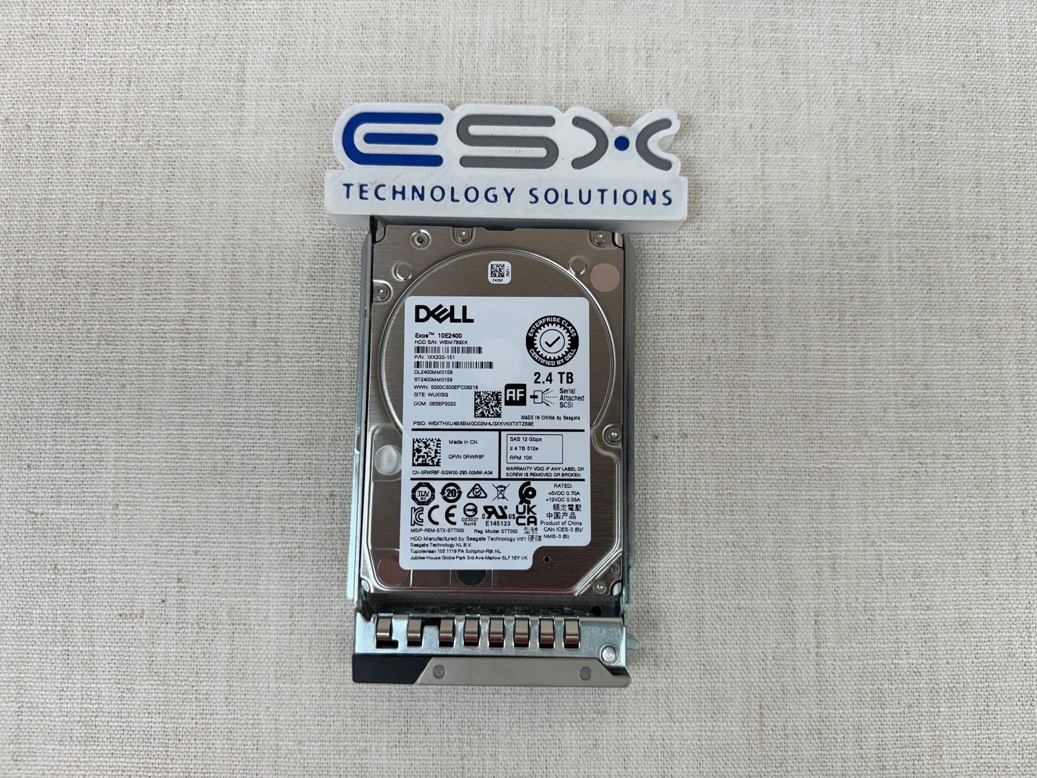 Dell RWR8F 2.4TB 10k 12Gb/s 2.5” SAS Hard Drive Seagate ST2400MM0159 w/ 14G Tray
